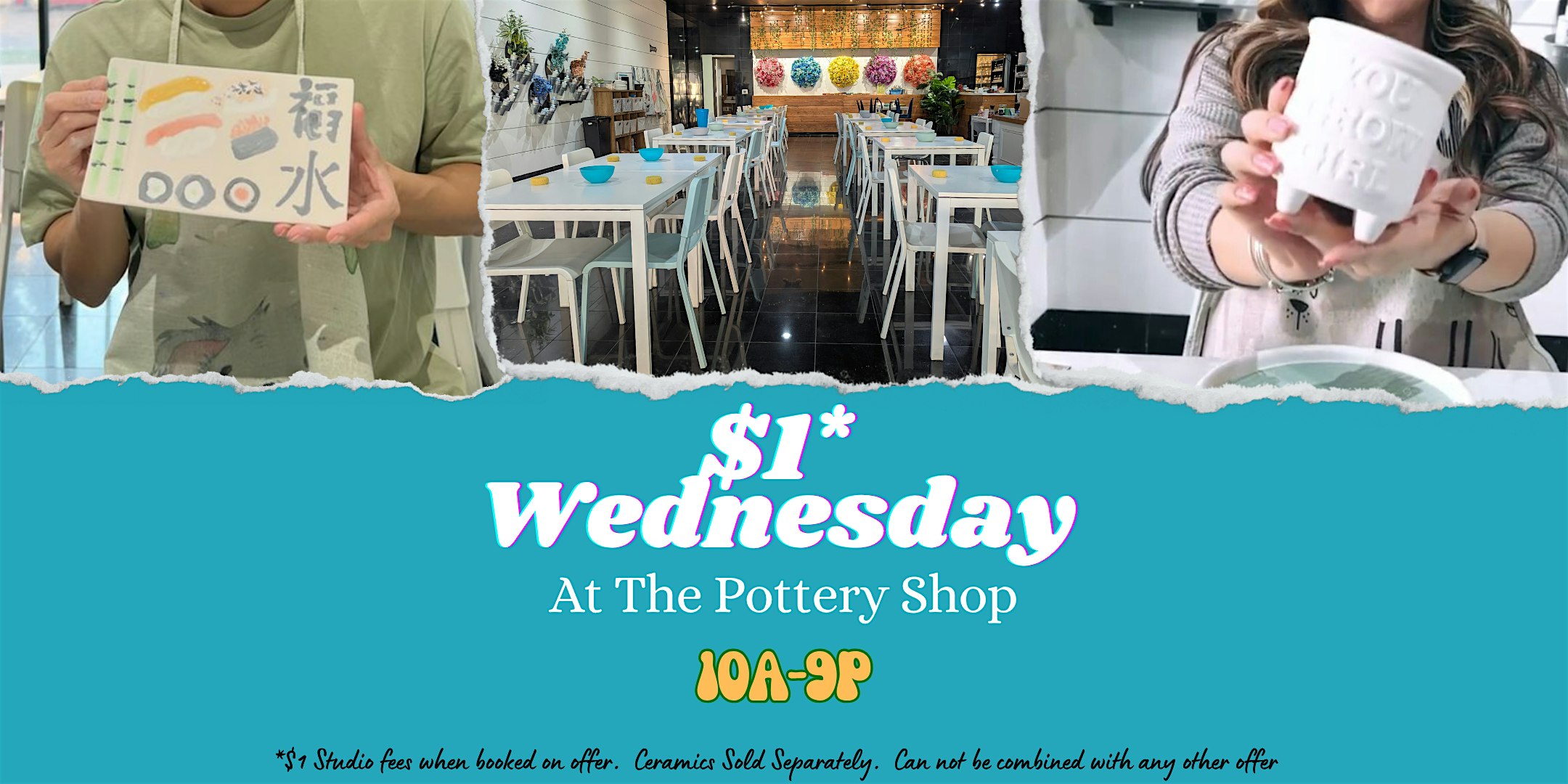 One Dollar* Wednesday At The Pottery Shop at The Pottery Shop – Las Vegas, NV
