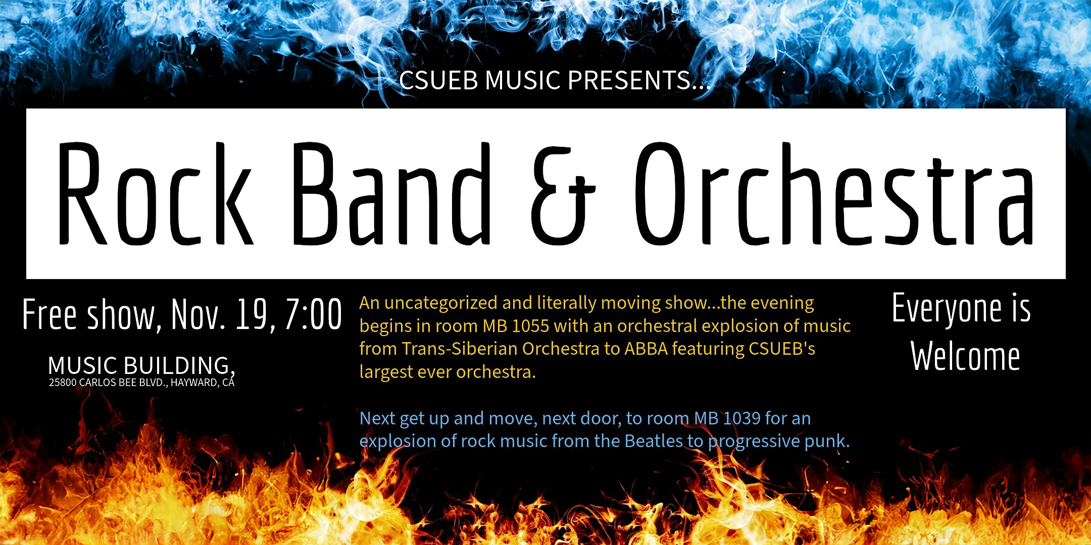 Cal State East Bay Rock and Orchestra Concert at Music Building – Hayward, CA