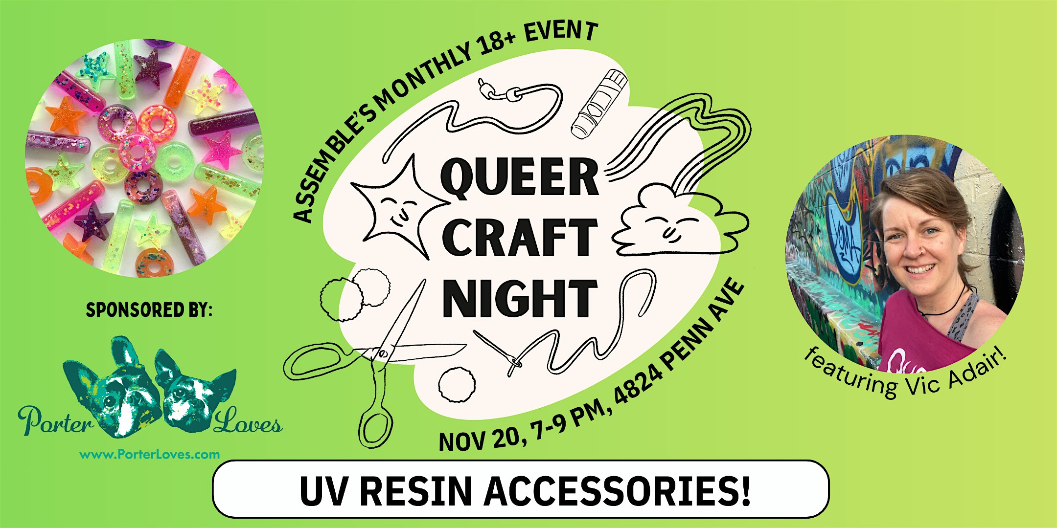 Queer Craft Night – UV Resin Accessories! at Assemble – Pittsburgh, PA