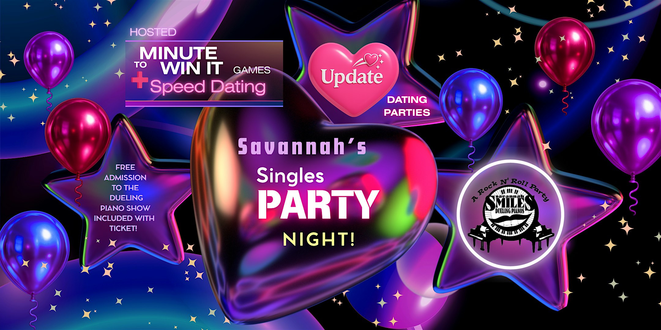 Update – Dating Parties for Singles at Savannah Smiles Dueling Pianos – Savannah, GA