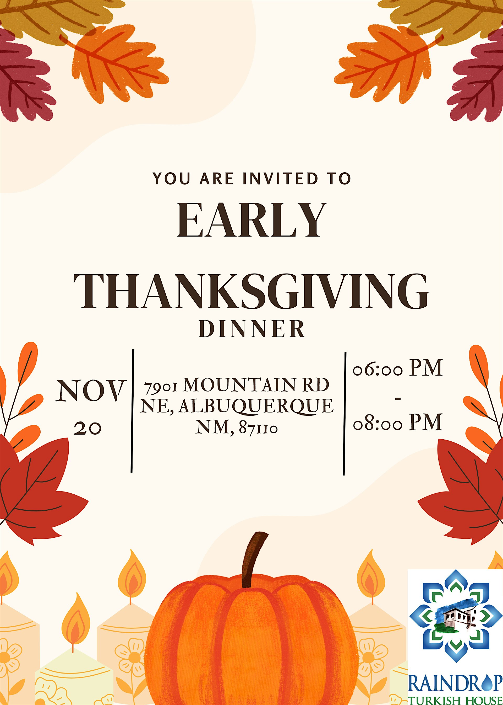 Early Thanksgiving Dinner 2025 at Raindrop Albuquerque – Albuquerque, NM