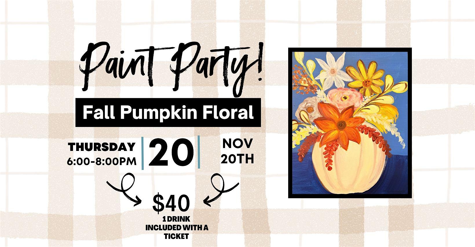 Fall Pumpkin Floral Paint Party At Stone Silo Brewery at Stone Silo Brewery – Damascus, MD