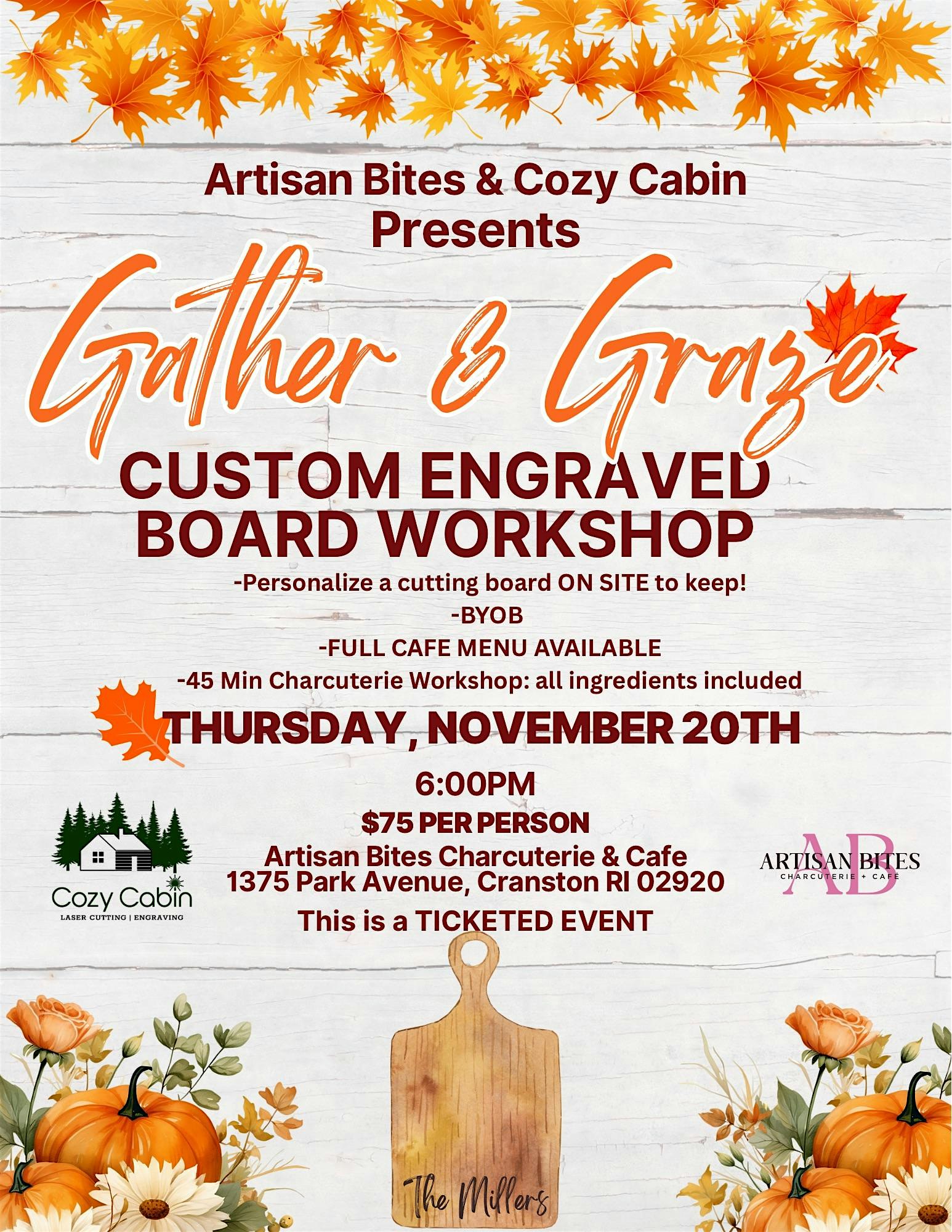 Gather & Graze Workshop at Artisan Bites Charcuterie + Café – Cranston, RI