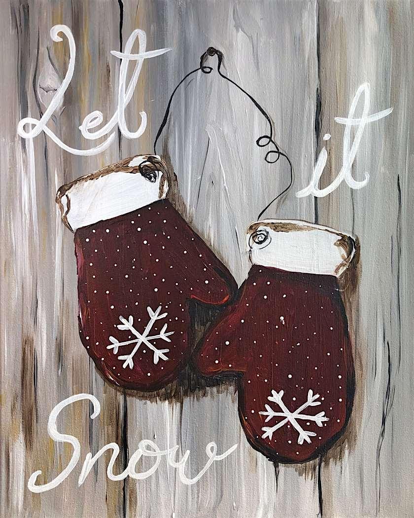 Paint and Sip – Rustic Winter Mittens – St. Charles, IL at Pinot’s Palette St. Charles, IL – St. Charles, IL