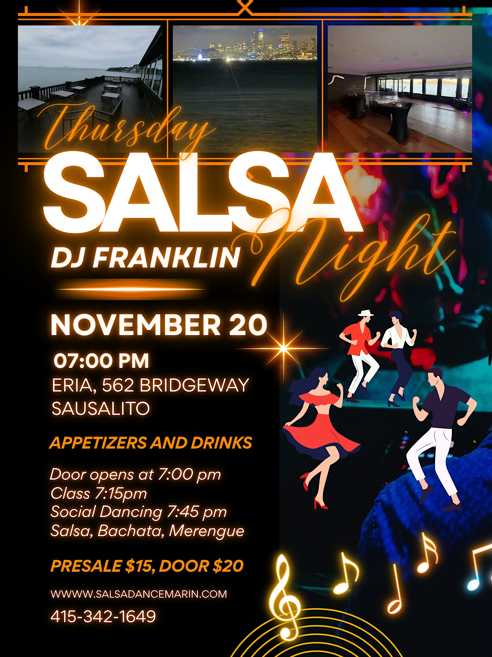 Salsa Thursday! at eria events on bridgeway – Sausalito, CA