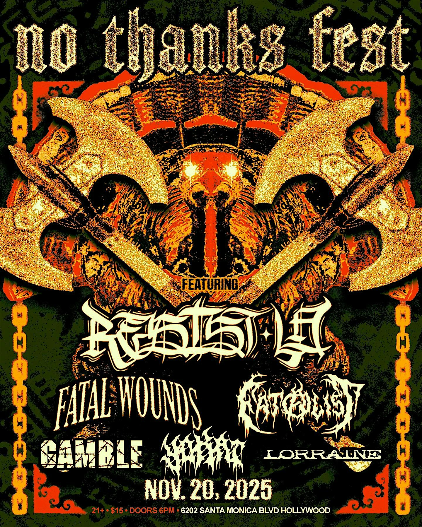 NO THANKS FEST at Knucklehead Hollywood – Los Angeles, CA