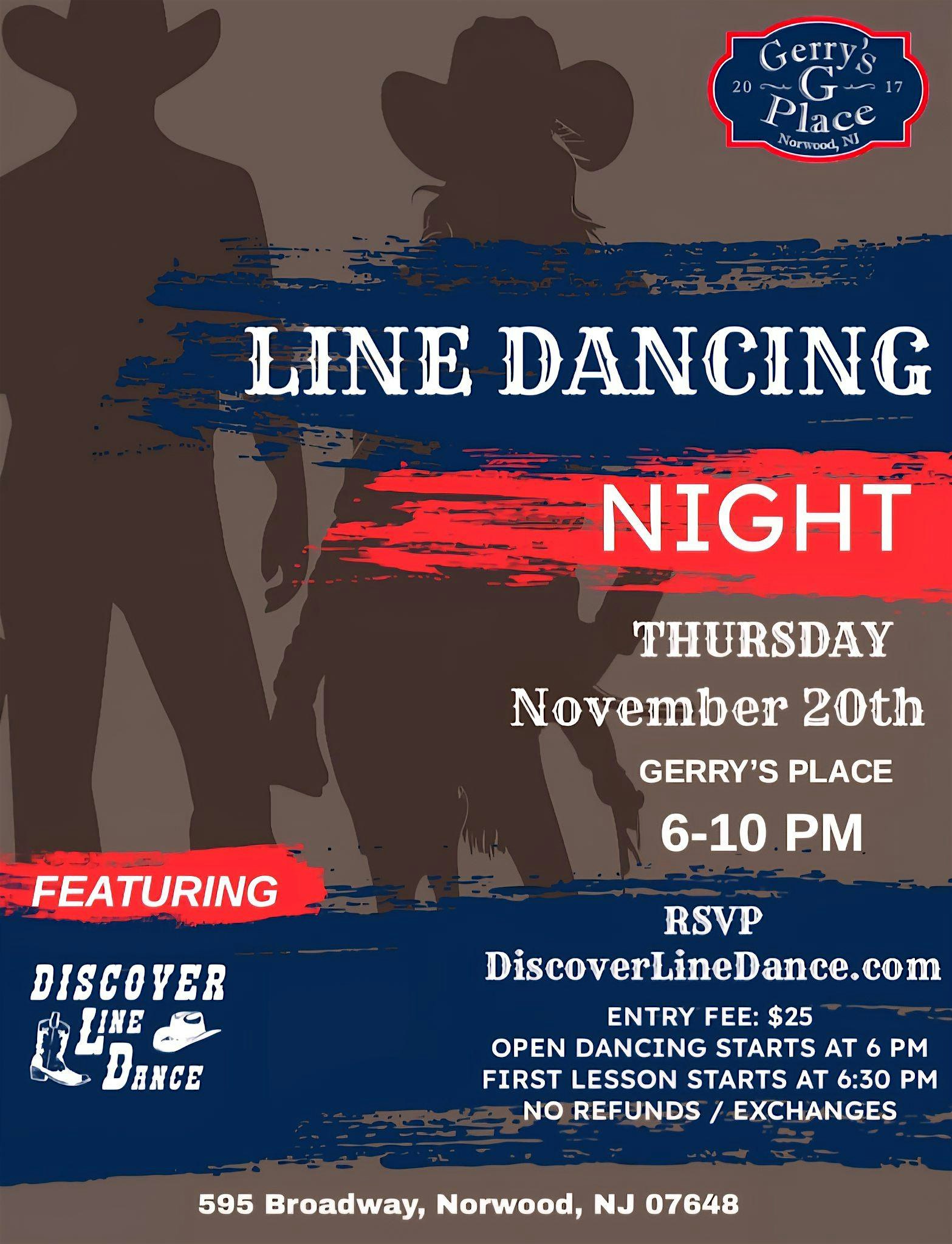 Line Dancing Night at Gerry’s Place at Gerry’s Place – Norwood, NJ
