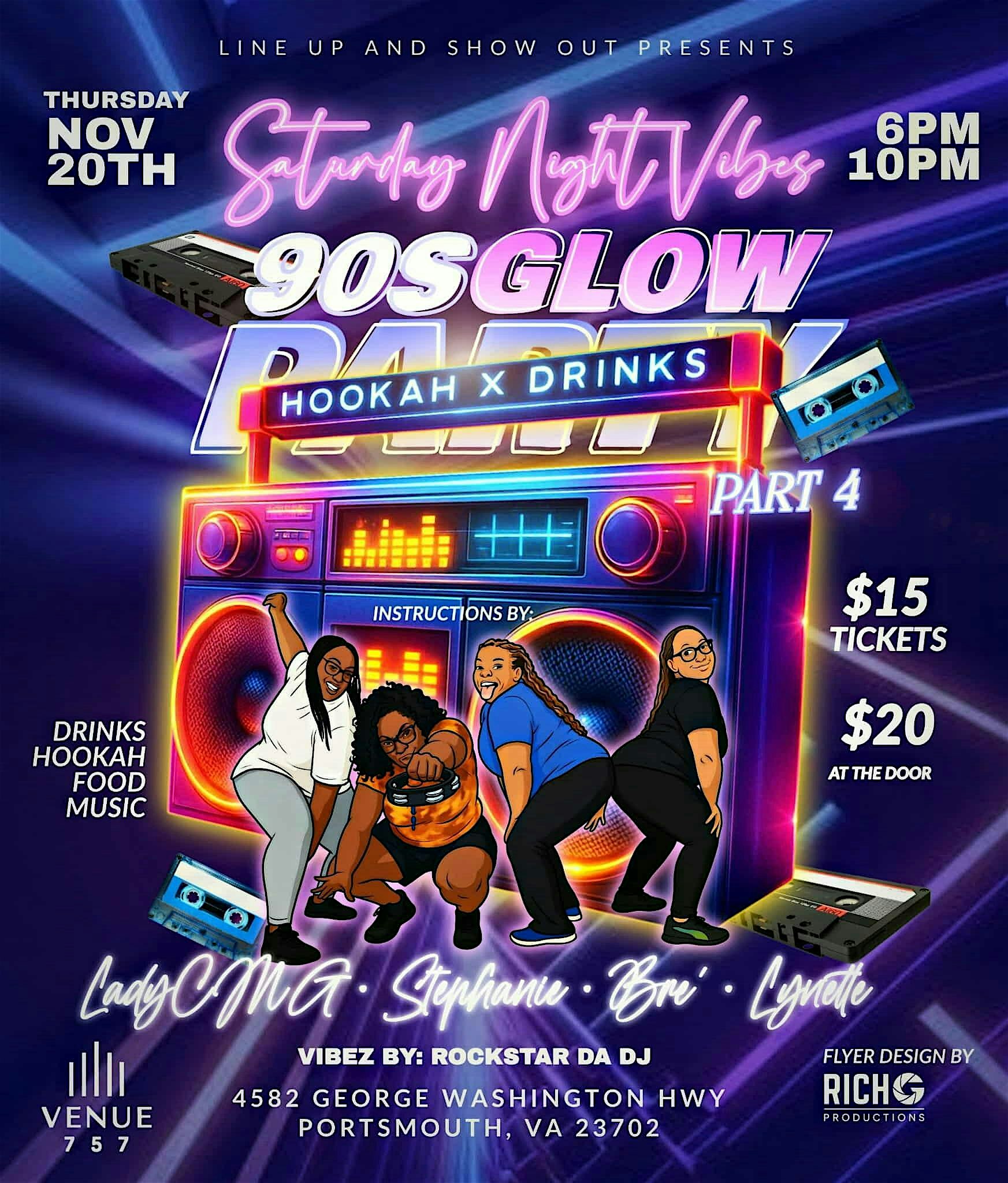 90s Glow Vibe Line Dance Party at Venue 757 – Portsmouth, VA