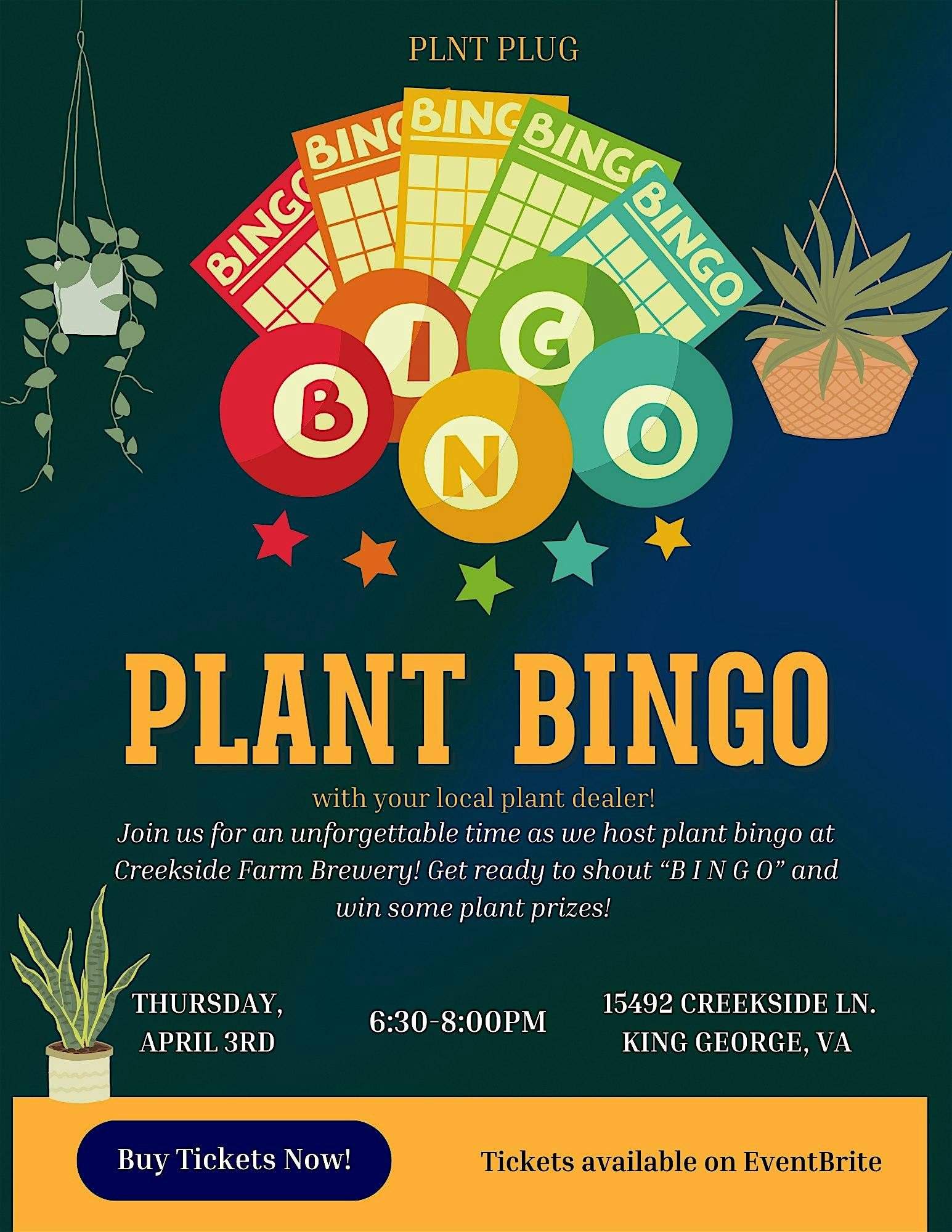 Plant Bingo @ Creekside Farm Brewery at Creekside Farm Brewery – King George, VA