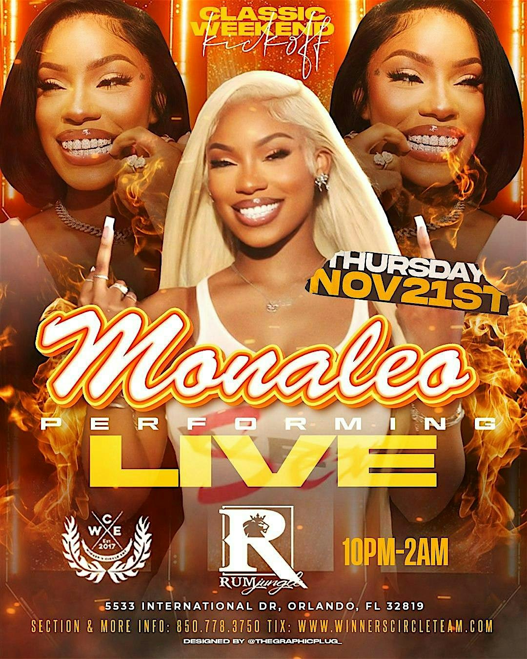 MONALEO PERFORMING LIVE: CLASSIC WEEKEND AT RUM JUNGLE at Rum Jungle – Orlando, FL