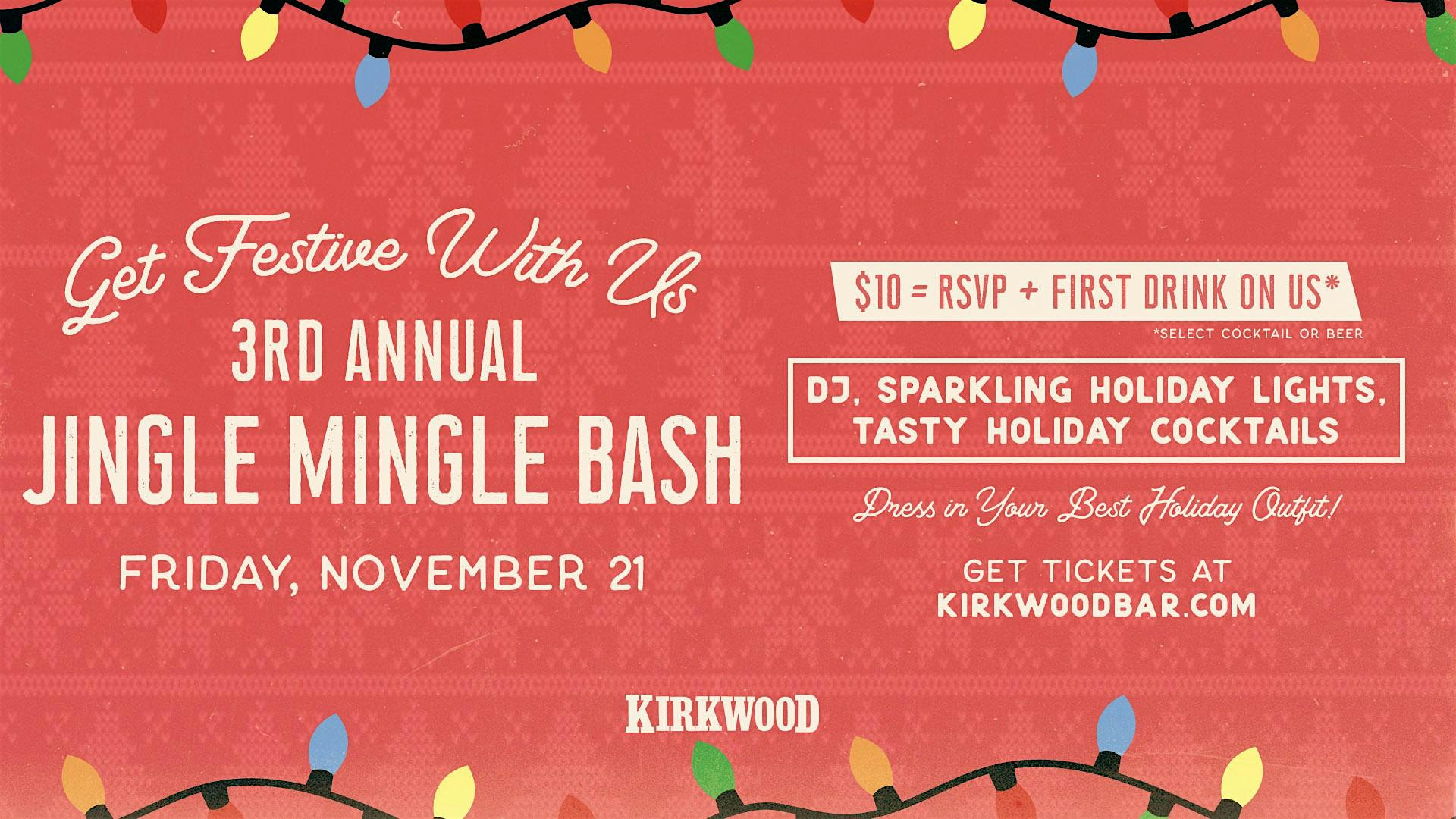 3rd Annual Jingle Mingle Bash at Kirkwood Bar in Lakeview at Kirkwood Bar & Grill – Chicago, IL