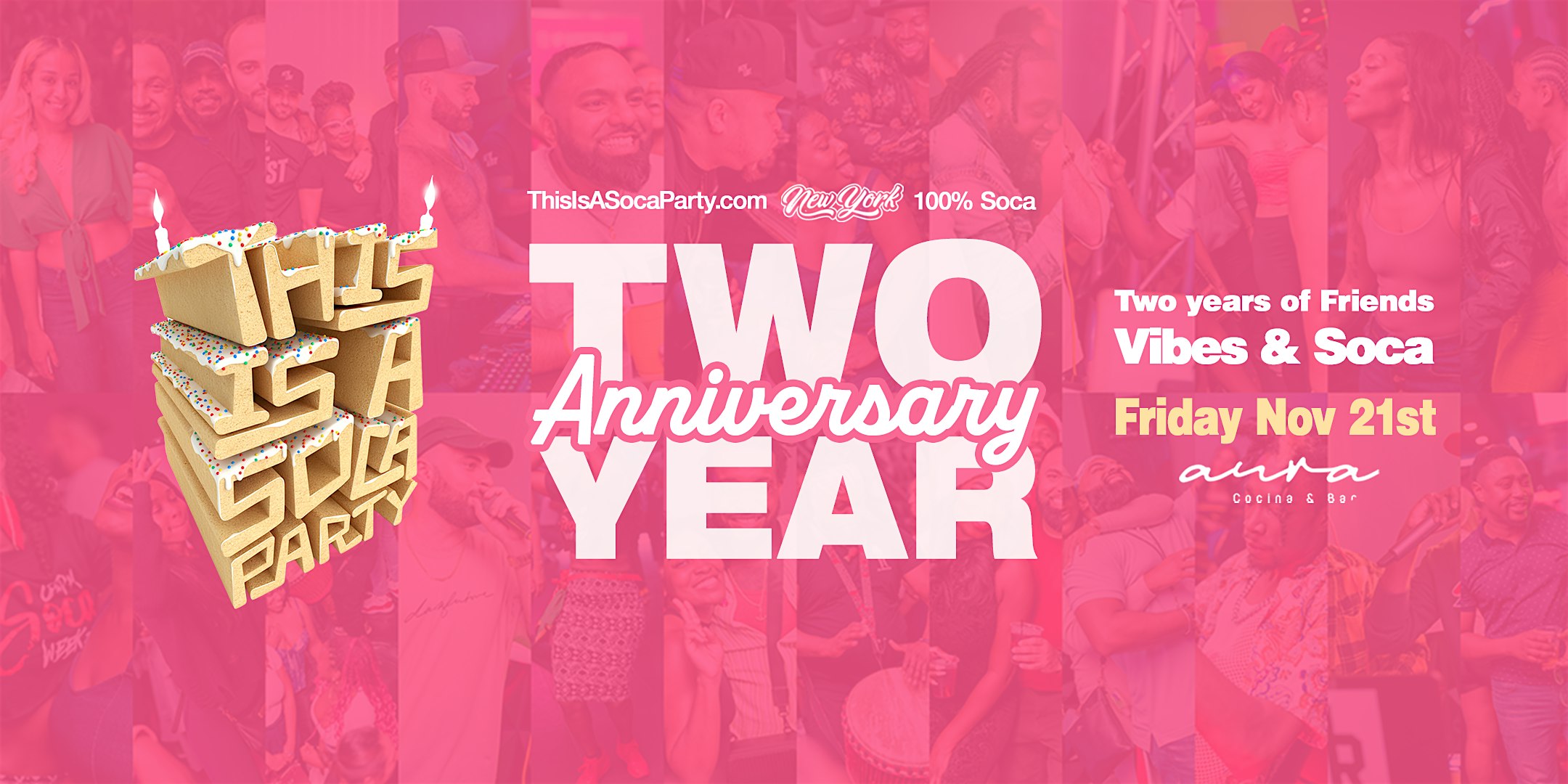 This is a SOCA Party – NYC November at Aura Cocina – Brooklyn, NY