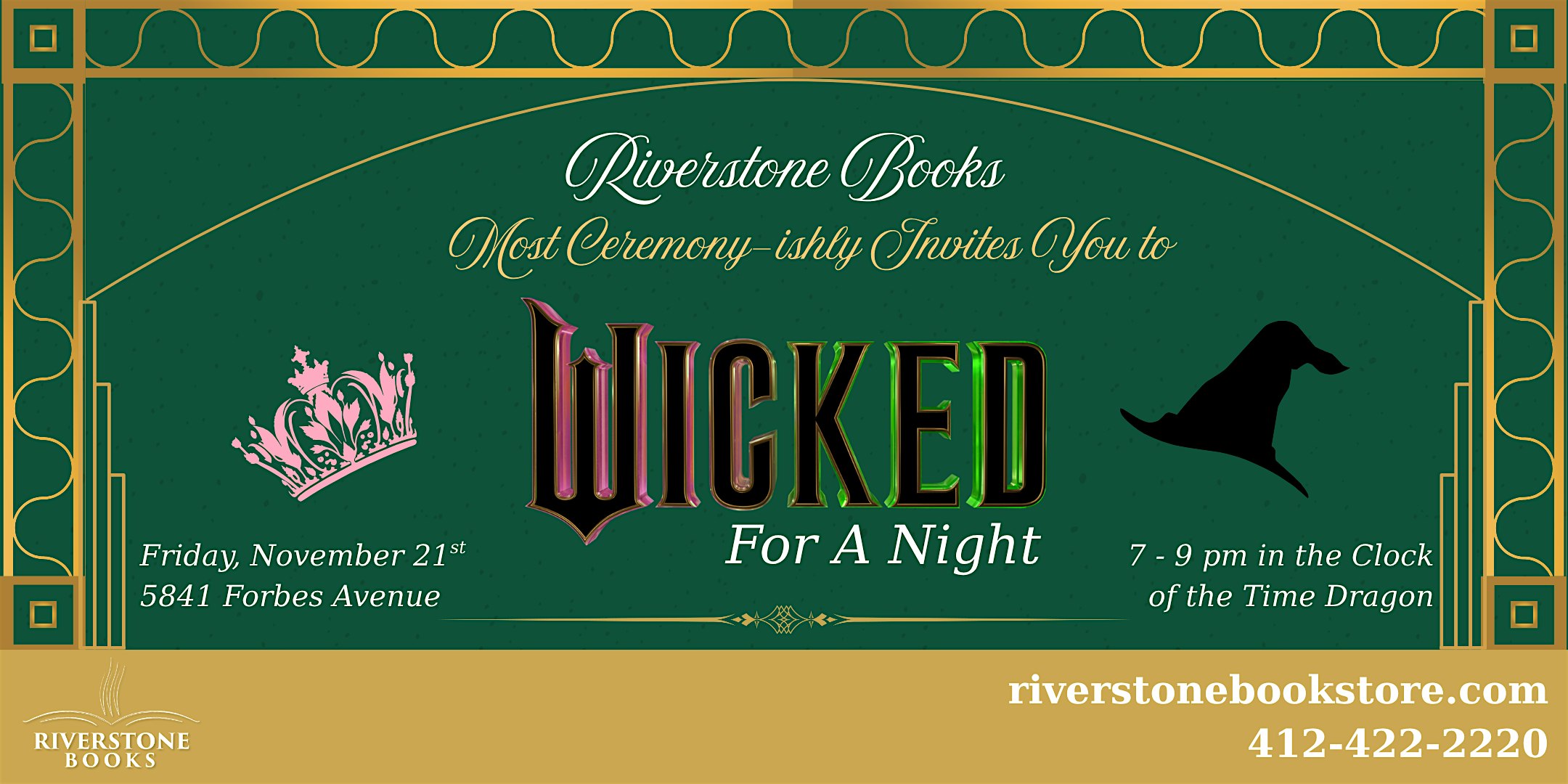 Wicked: For a Night at Riverstone Books – Pittsburgh, PA