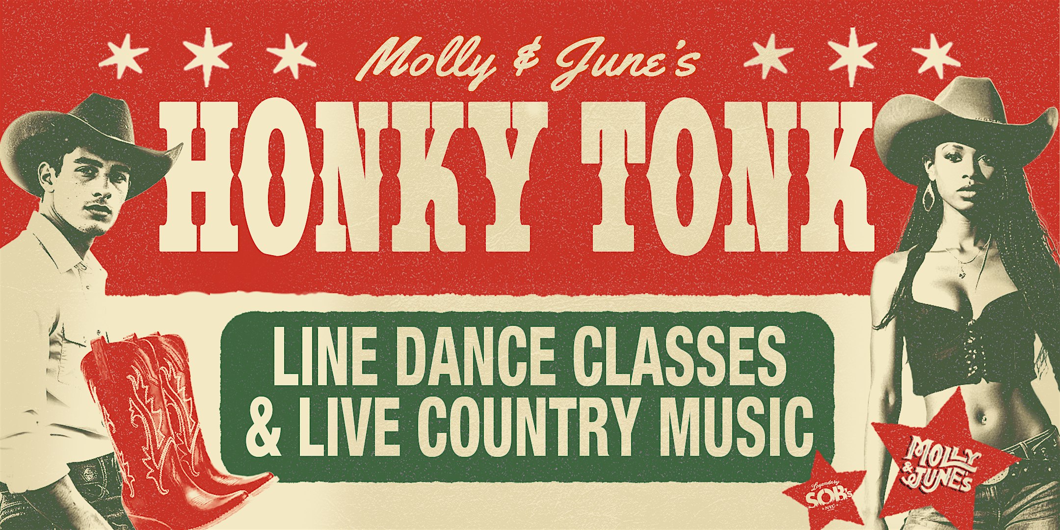 Molly & June’s Honky Tonk: Line Dance Classes & Country Music at SOB’s – New York, NY