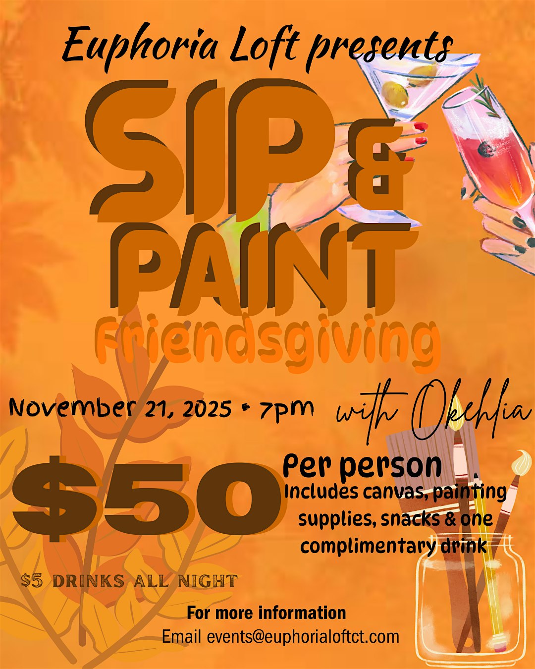 Sip & Paint Friendsgiving at 898 Silas Deane Hwy – Wethersfield, CT