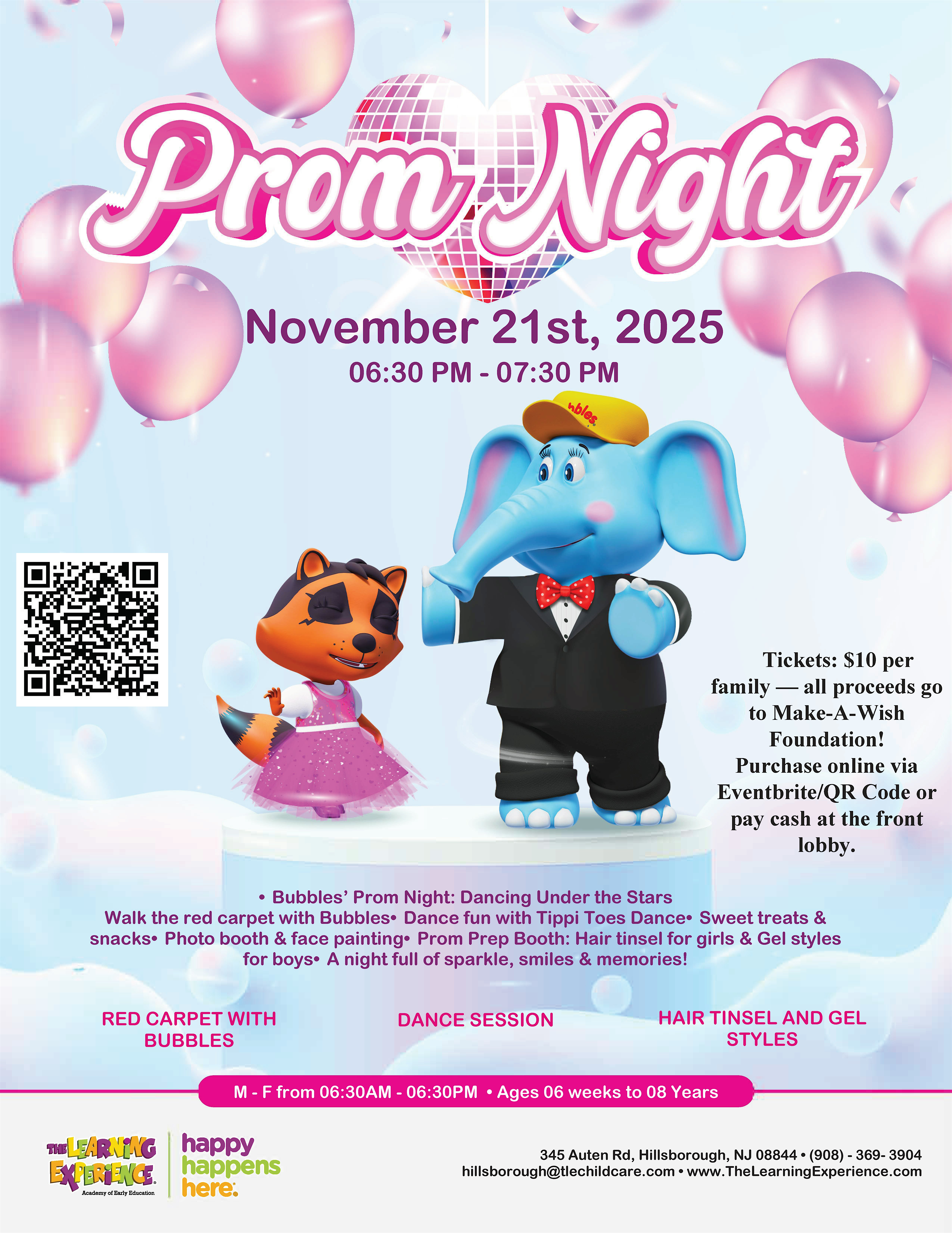 ✨ Bubbles’ Prom Night: Dancing Under the Stars ✨ at The Learning Experience – Hillsborough – Hillsborough Township, NJ