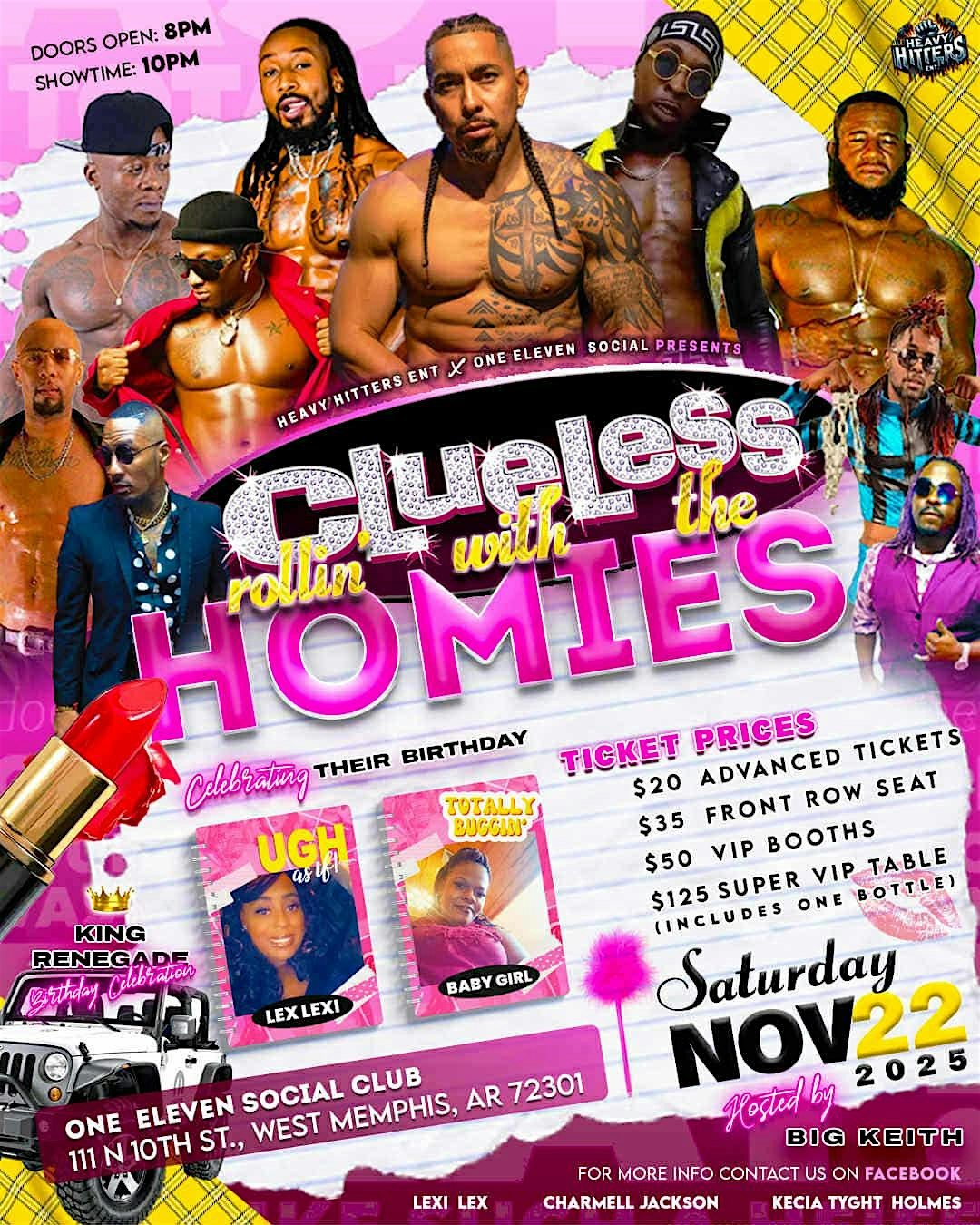 Rollin with the Homie Lexi Lex and Baby Girl Clueless Birthday Bash at One Eleven Social Club – West Memphis, AR