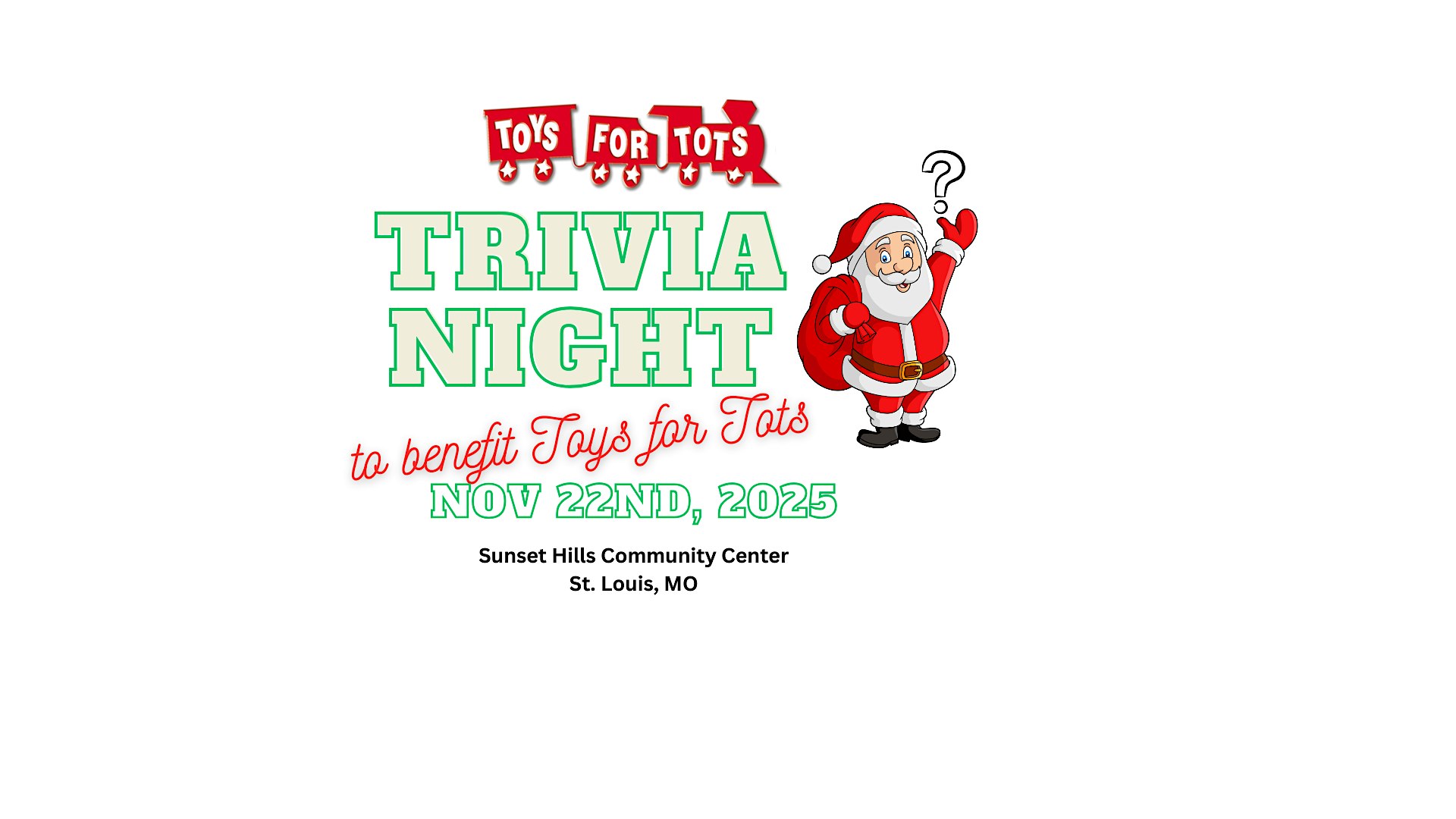 Toys for Tots Trivia Night 2025 at Sunset Hills Community Center – St. Louis, MO