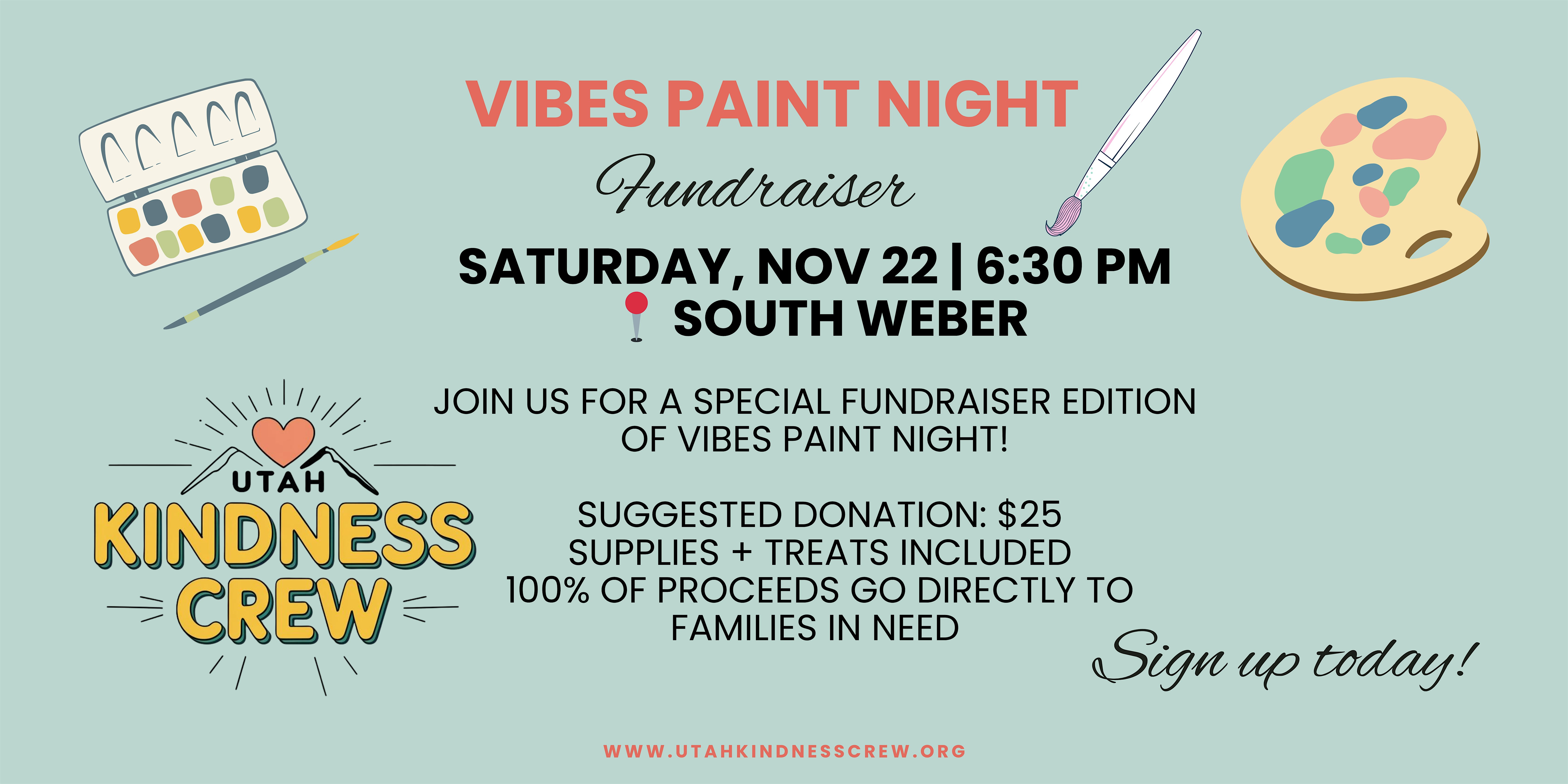 Vibes Paint Night × Utah Kindness Crew Fundraiser at 2508 E Peachwood Way S – South Weber, UT