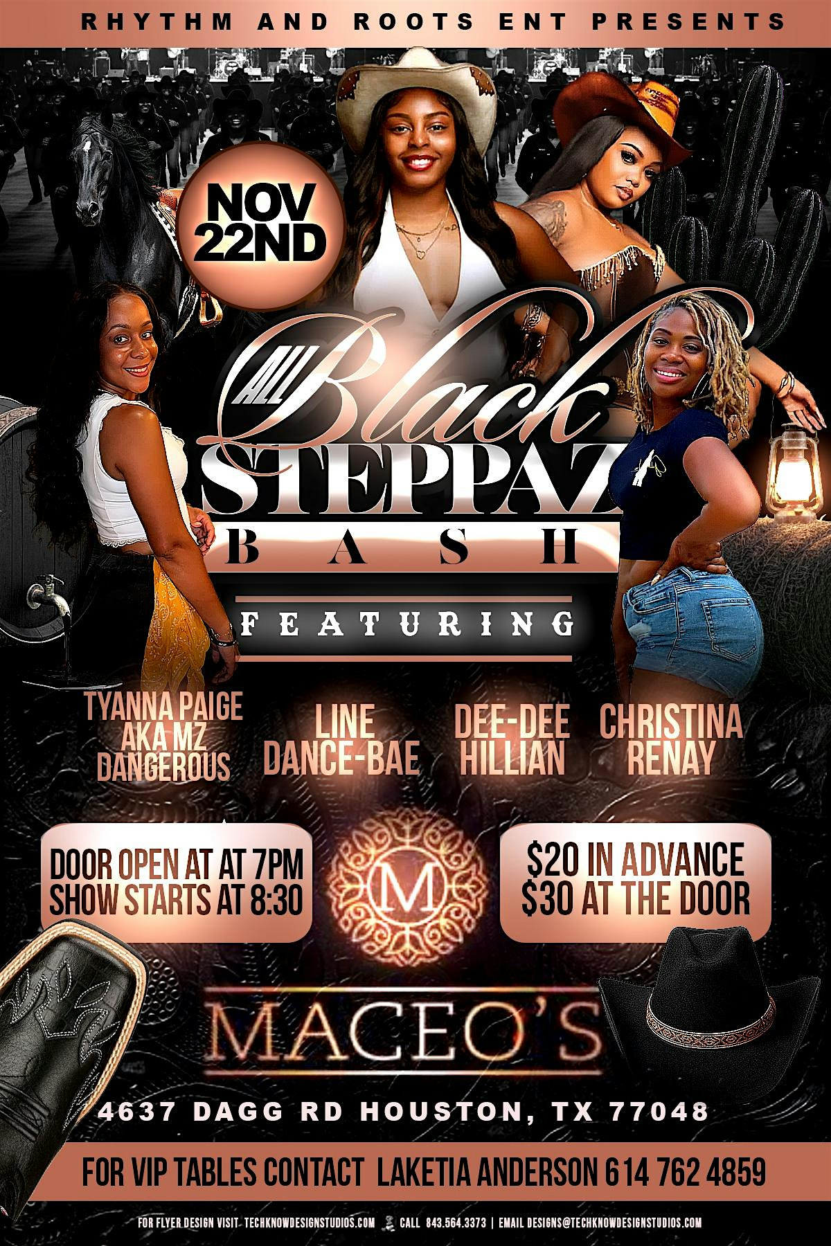 All Black Steppaz Bash at Maceo’s Event Venue – Houston, TX