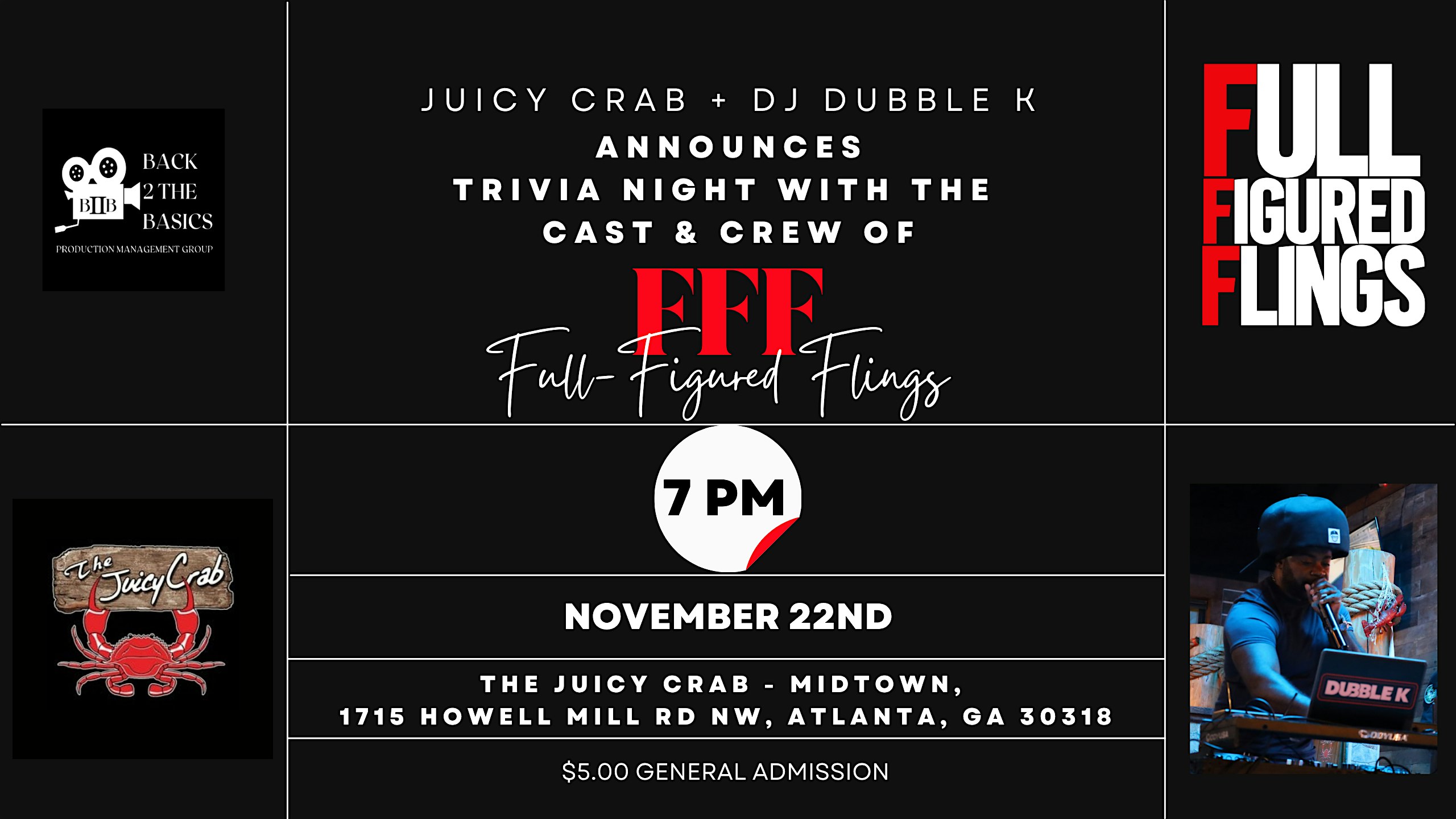 Full-Figured Flings x Dubble Juicy: Red Carpet, Trivia & Vibes! at The Juicy Crab Midtown Atlanta – Atlanta, GA