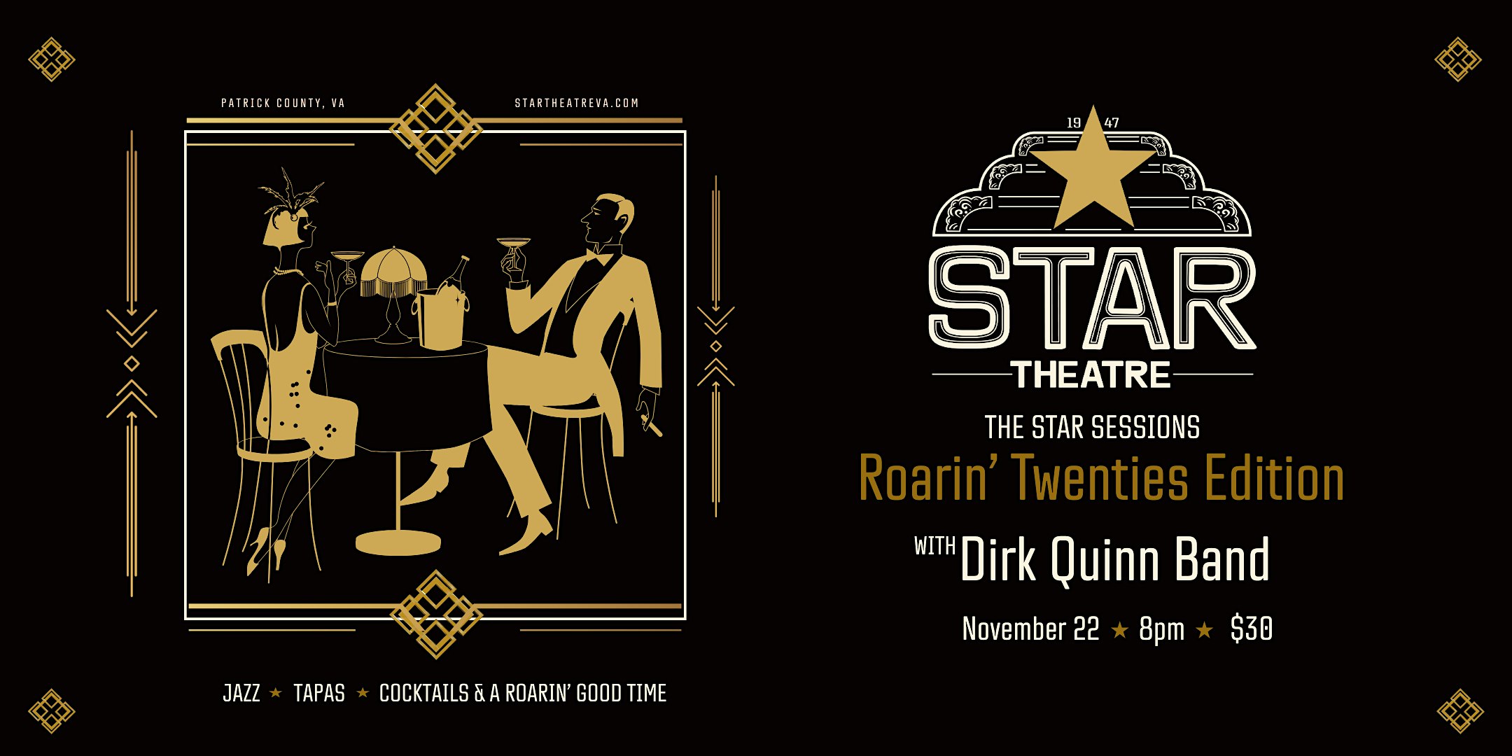 The Star Sessions:Roarin’ Twenties Edition at Historic Star Theatre – Stuart, VA