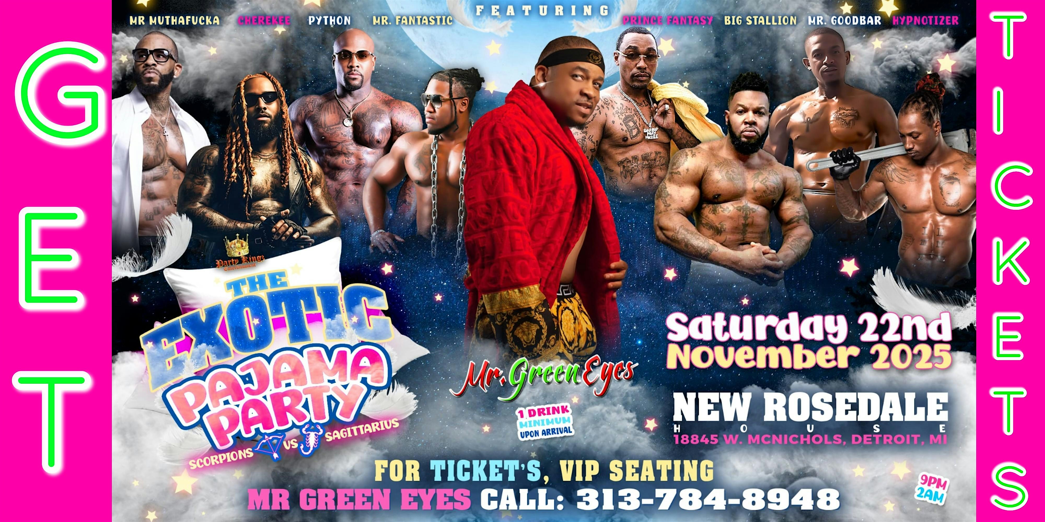 THE PAJAMA PARTY (Scorpio’s Vs Sagittarius) at The New Rosedale House – Detroit, MI