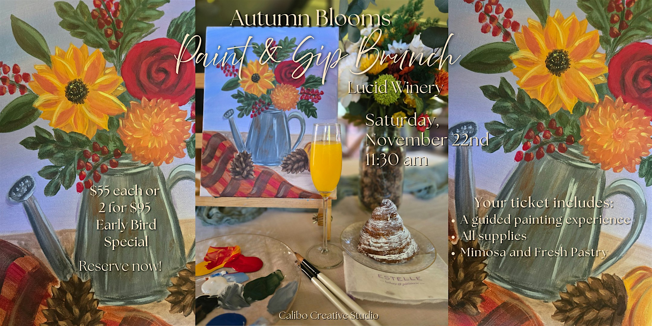Autumn Blooms Paint & Sip Brunch at Lucid Winery at Lucid Winery & Event Venue – Sacramento, CA