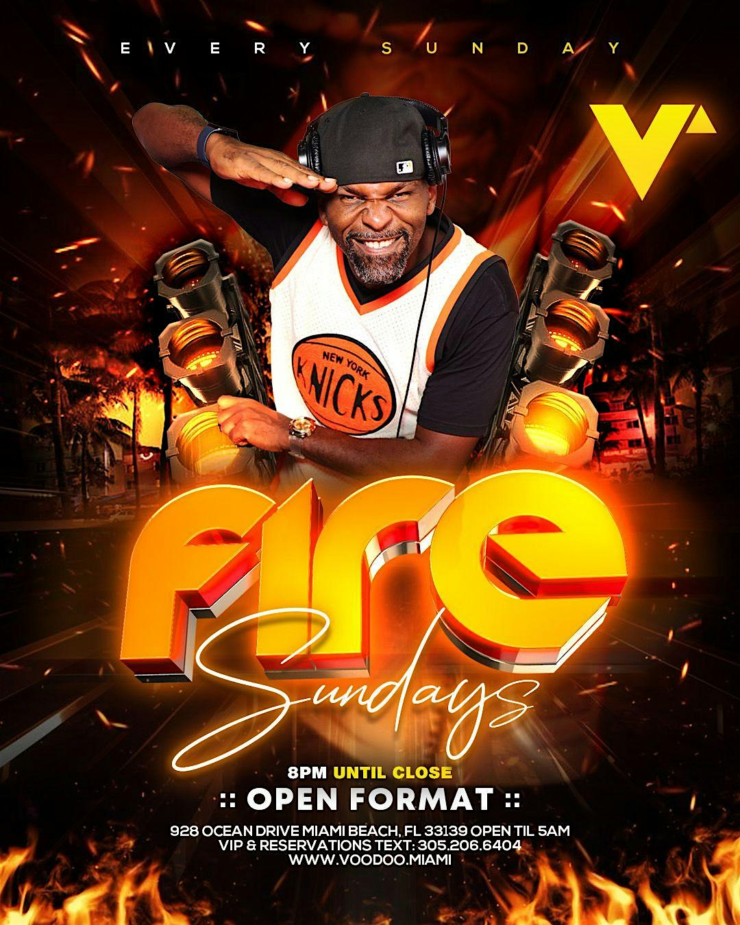 Fire Sundays at Voodoo Lounge & Rooftop at Voodoo 928 Ocean Drive – Miami Beach, FL