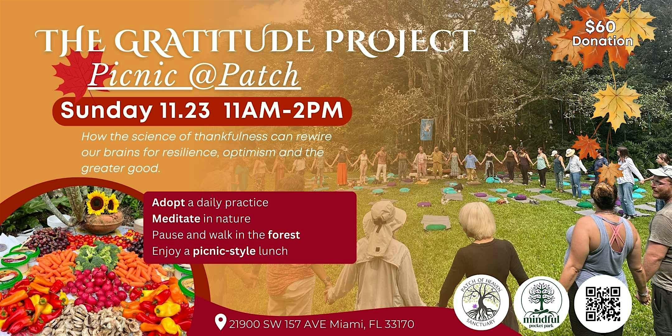 The Gratitude Project Picnic @Patch | Nurture Yourself in Nature at 21900 SW 157th Ave – Miami, FL