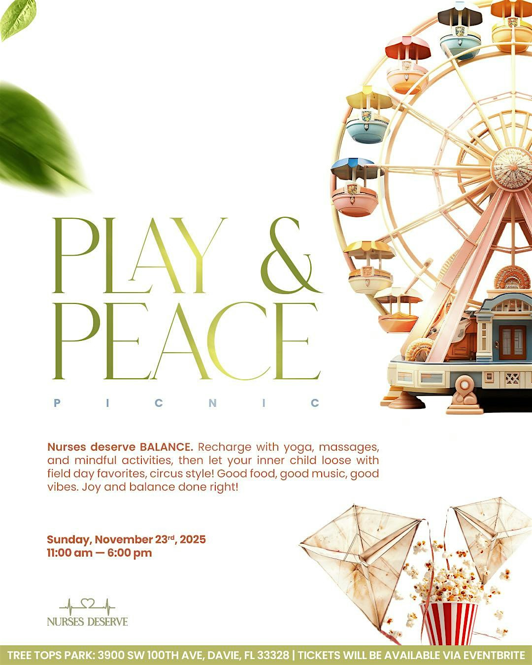 Nurses Deserve Balance: Play and Peace Picnic at Tree Tops Park – Davie, FL