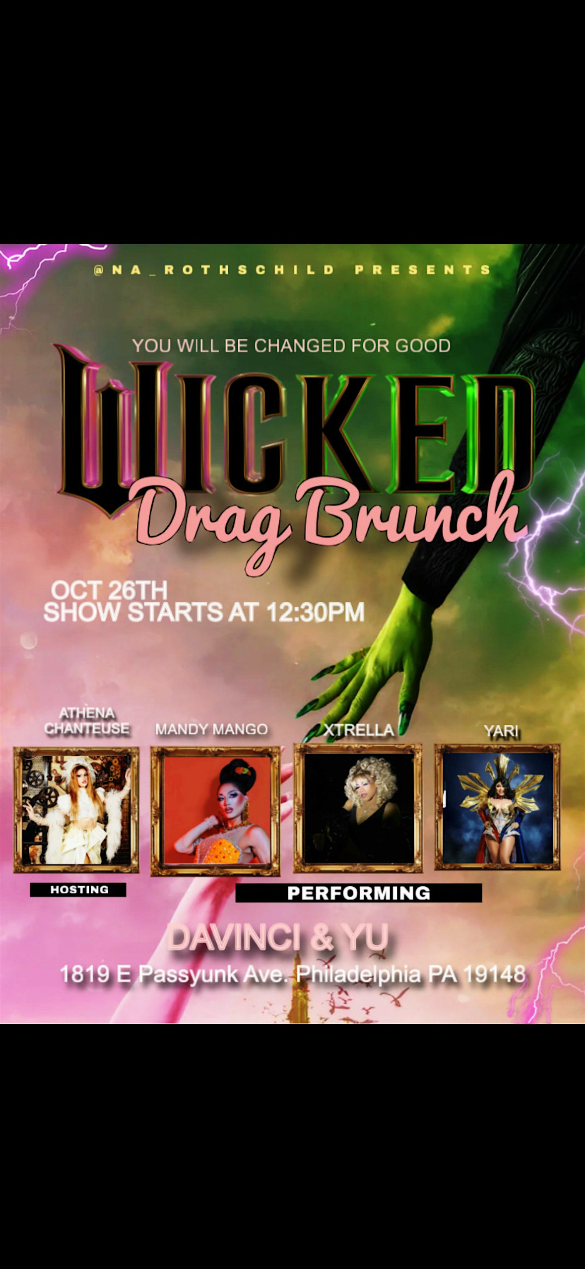 ‘@na_rothschild presents… ‘Wicked: For Good’ Halloween Drag Brunch at DaVinci & Yu – Philadelphia, PA