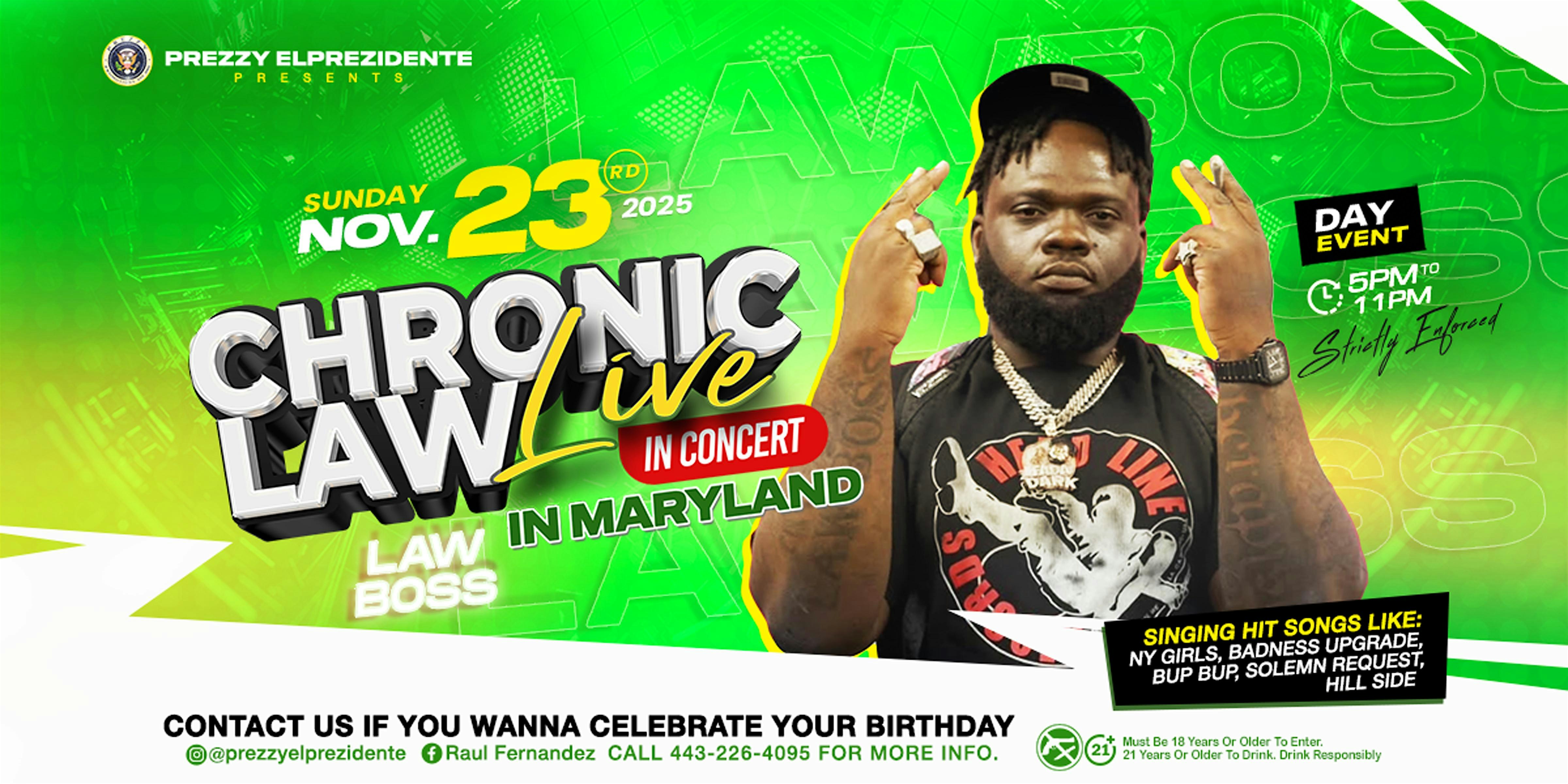 Chronic Law Live In Concert at TBA – Laurel, MD