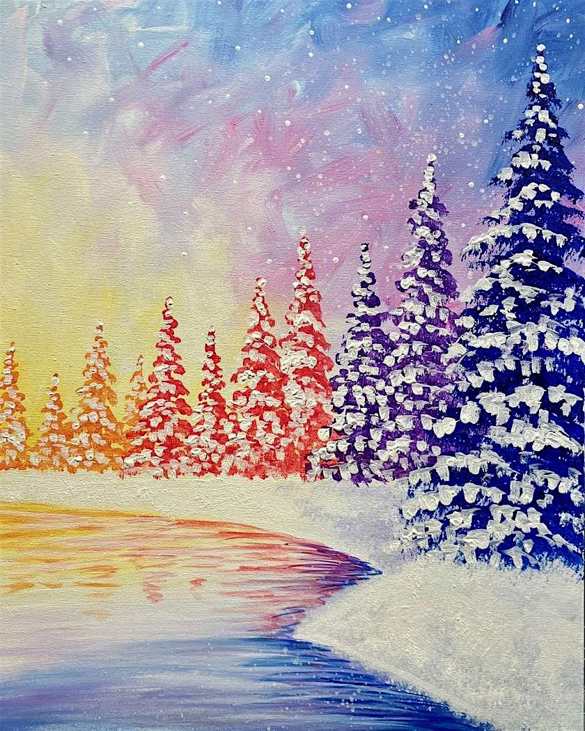 Paint and Sip – Prismatic Snowfall – St. Charles, IL at Pinot’s Palette St. Charles, IL – St. Charles, IL