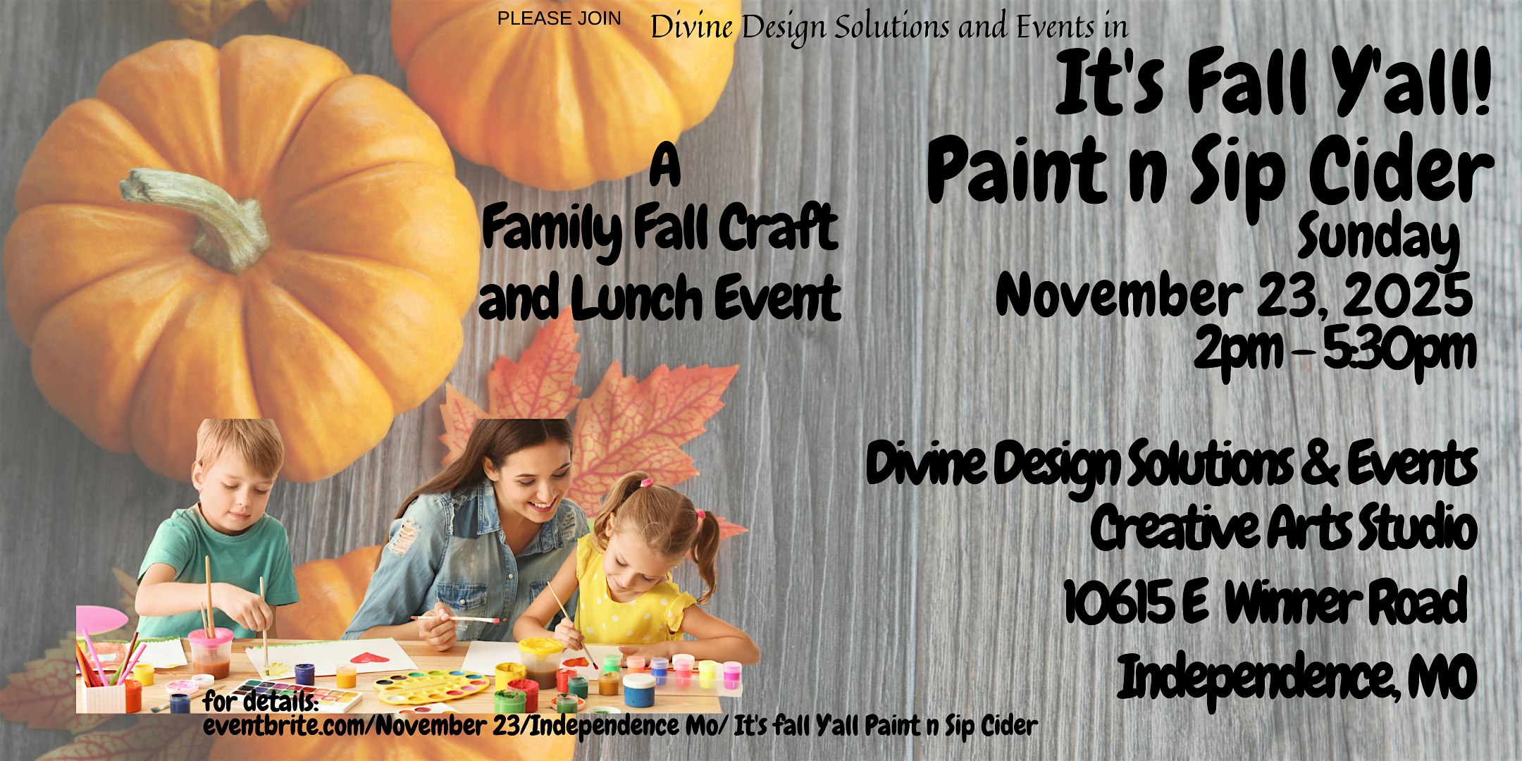 It’s Fall Y’all Paint n Sip Cider, A Family Friendly Event at Divine Design Solutions and Events – Independence, MO
