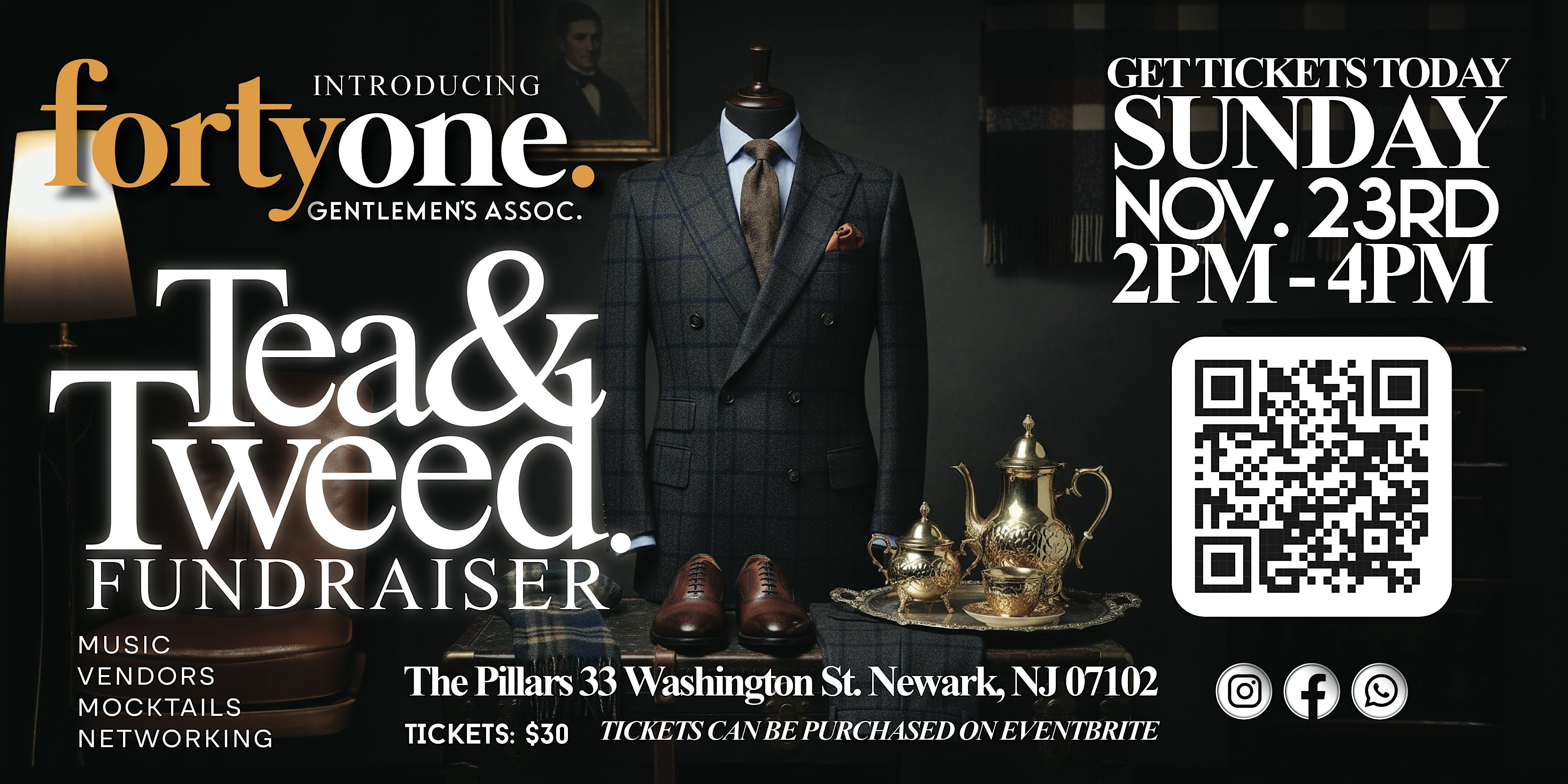 Tea & Tweed Fundraiser at 33 Washington St – Newark, NJ