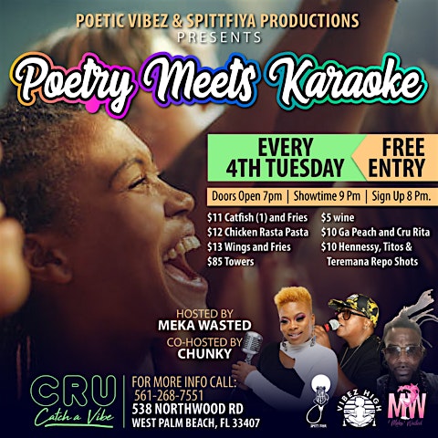 Poetry meets karaoke at Cru Lounge West Palm Beach – West Palm Beach, FL