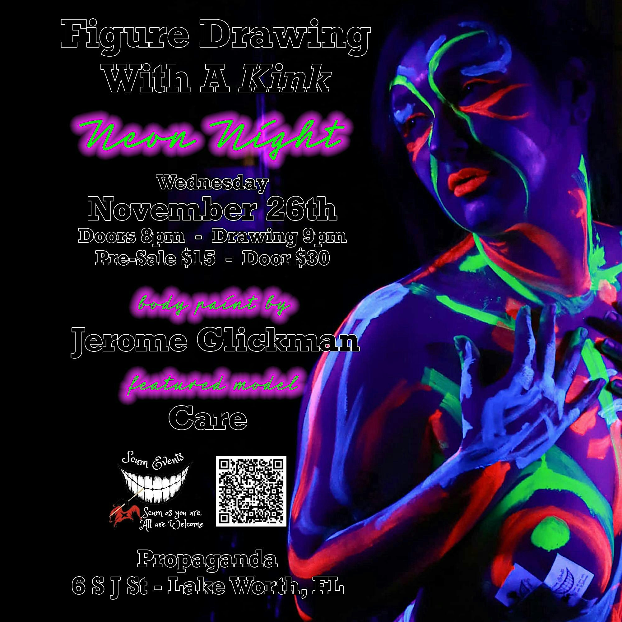 Figure Drawing With A Kink – Neon Night at Propaganda – Lake Worth, FL