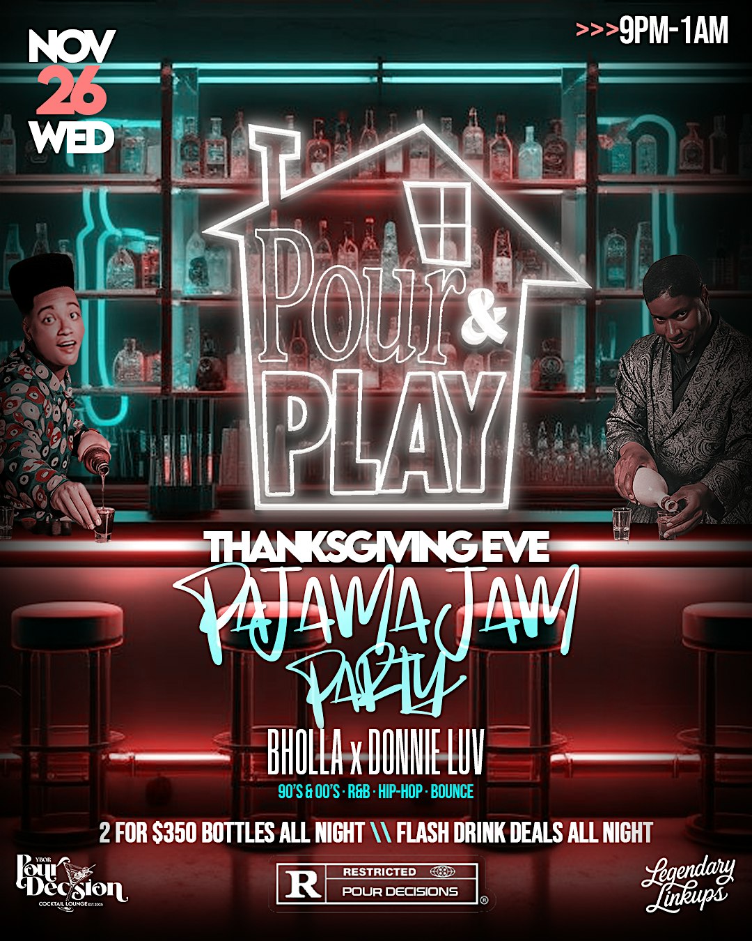 Pour & Play: Thanksgiving Eve Pajama Jam at 1811 N 15th St – Tampa, FL