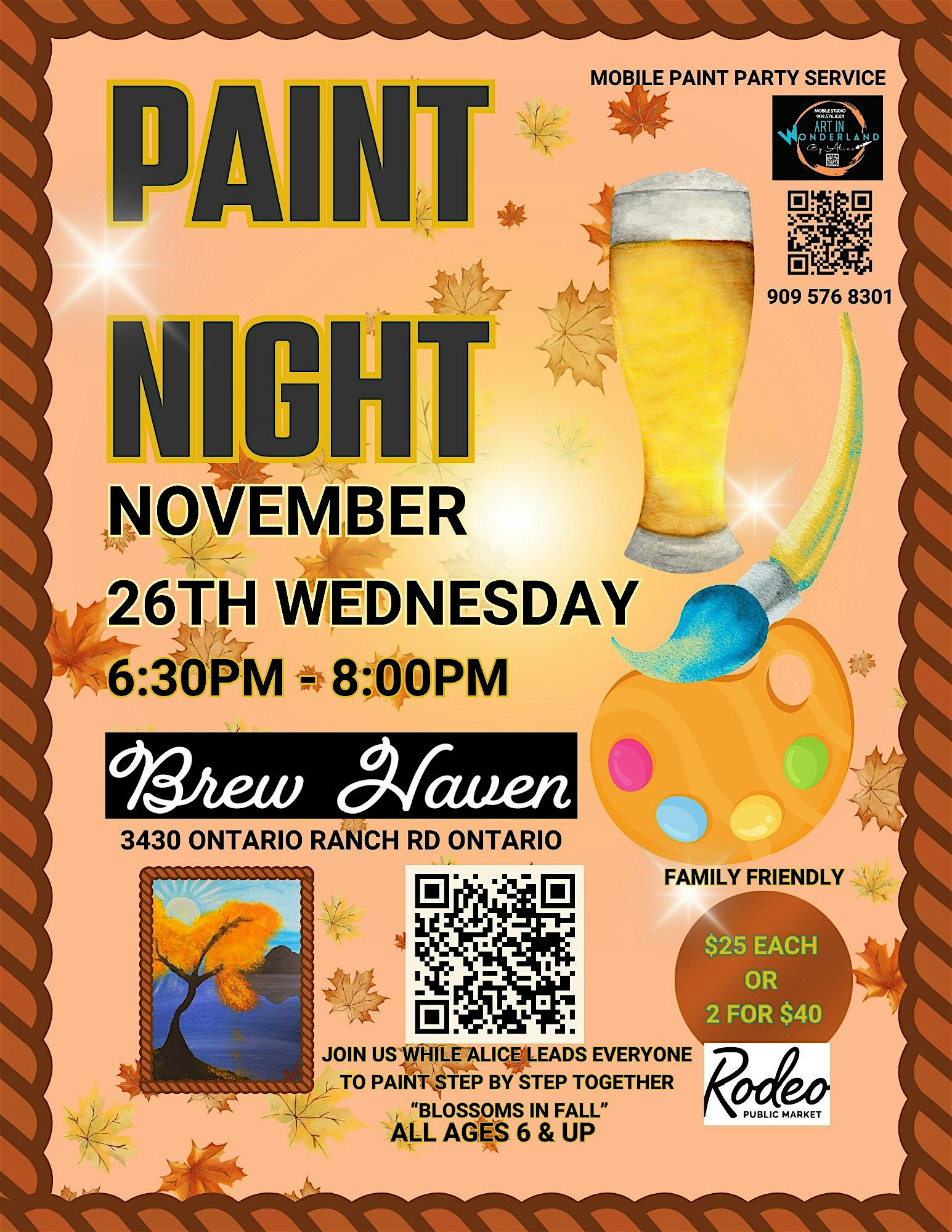 Paint n Sip at Brew Haven Ontario Ranch in RodeoX at Brew Haven – Ontario, CA