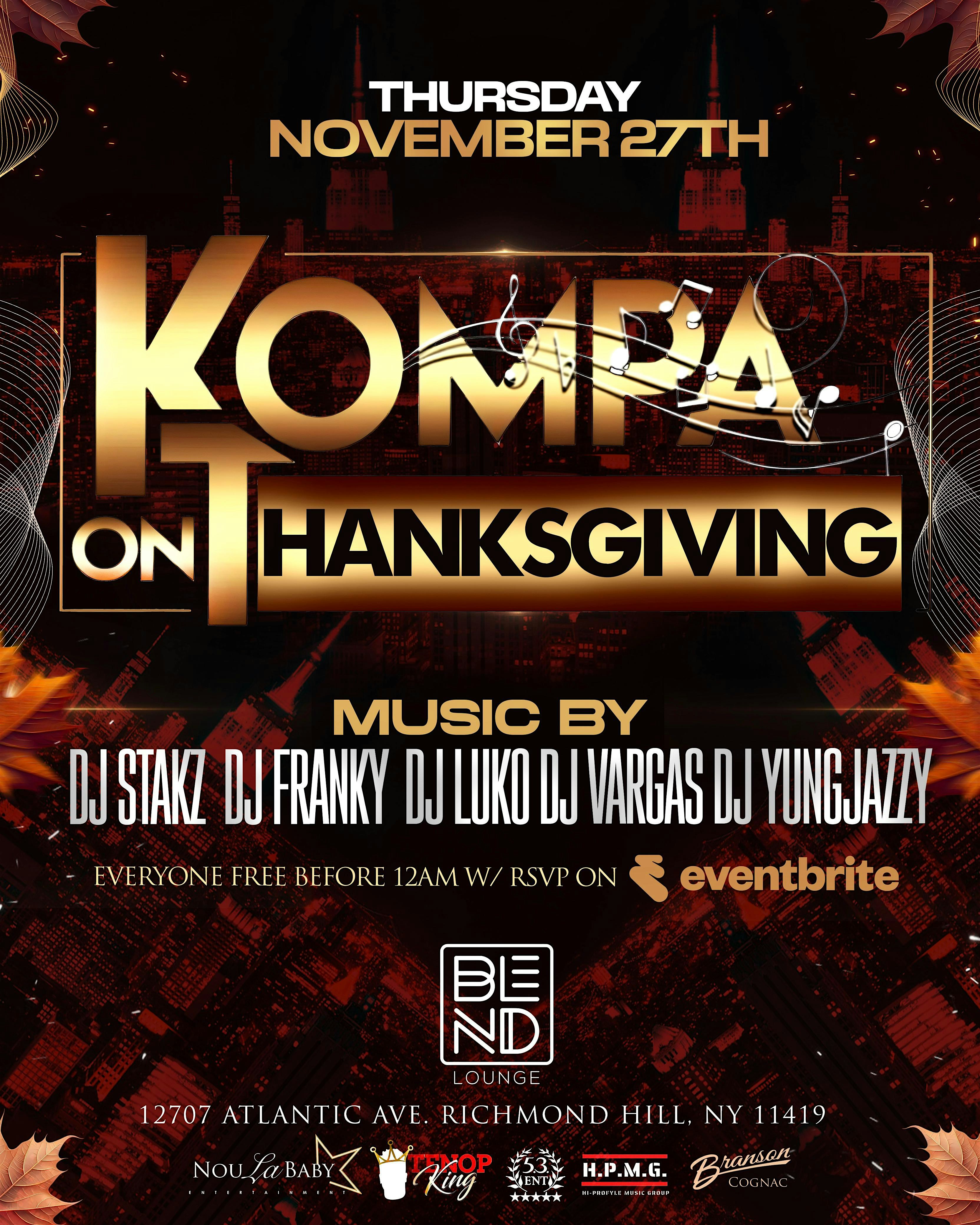 Kompa On Thanksgiving at BLEND LOUNGE – Queens, NY
