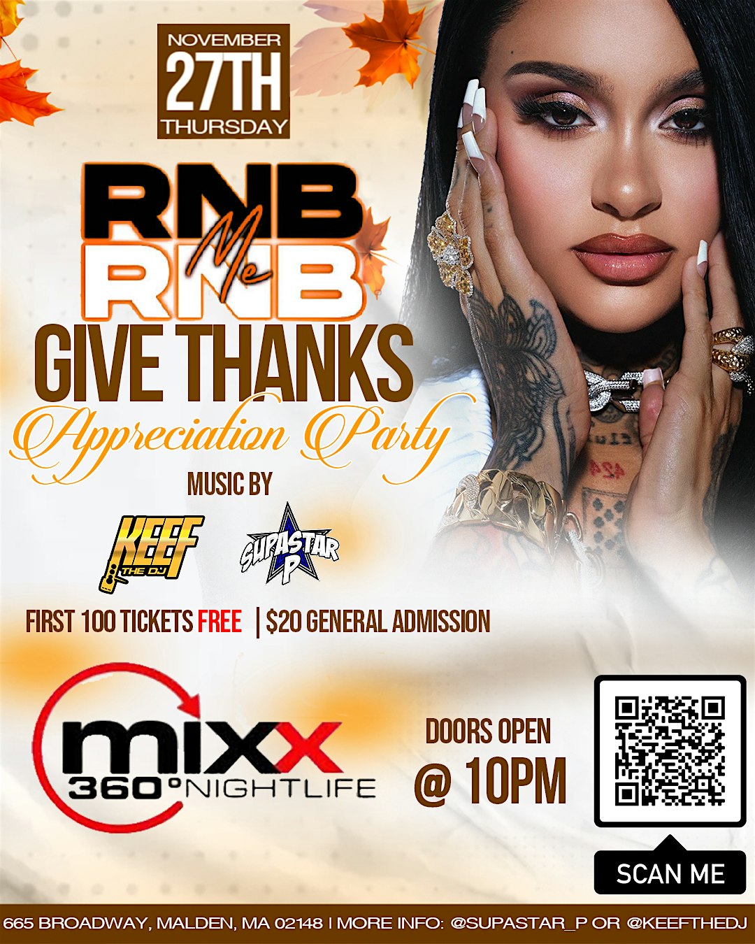 RNB ME GIVE THANKS – Appreciation Party at MIXX 360 Nightlife – Malden, MA