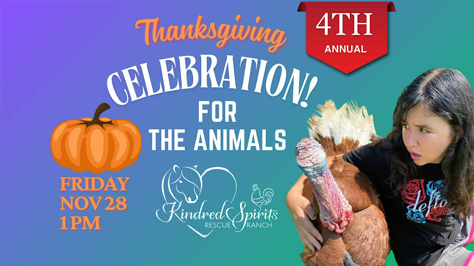 4th Annual Thanksgiving Celebration FOR the Animals at 500 Hodgson Rd – Darlington, PA