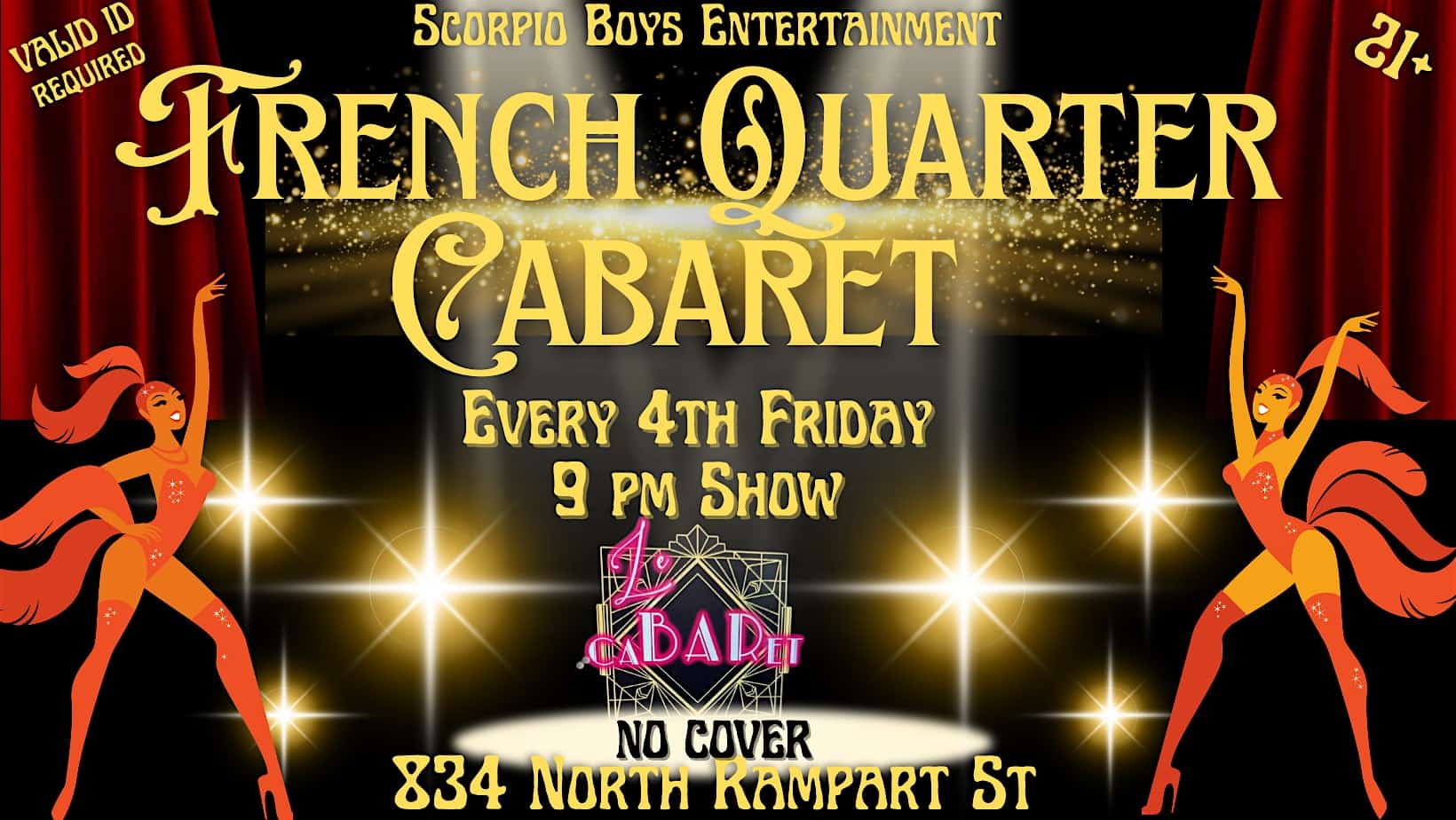 French Quarter Cabaret November 28th – A Variety Burlesque Experience at Le CaBARet – New Orleans, LA