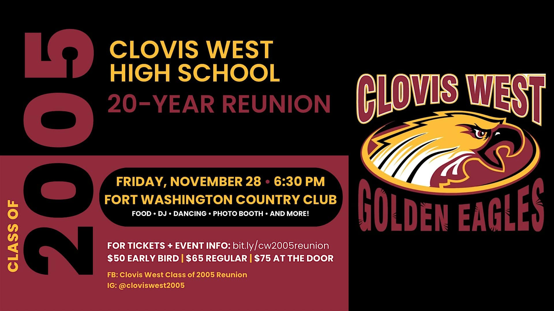 Clovis West Class of 2005 – 20 Year Reunion at Fort Washington Golf & Country Club – Fresno, CA