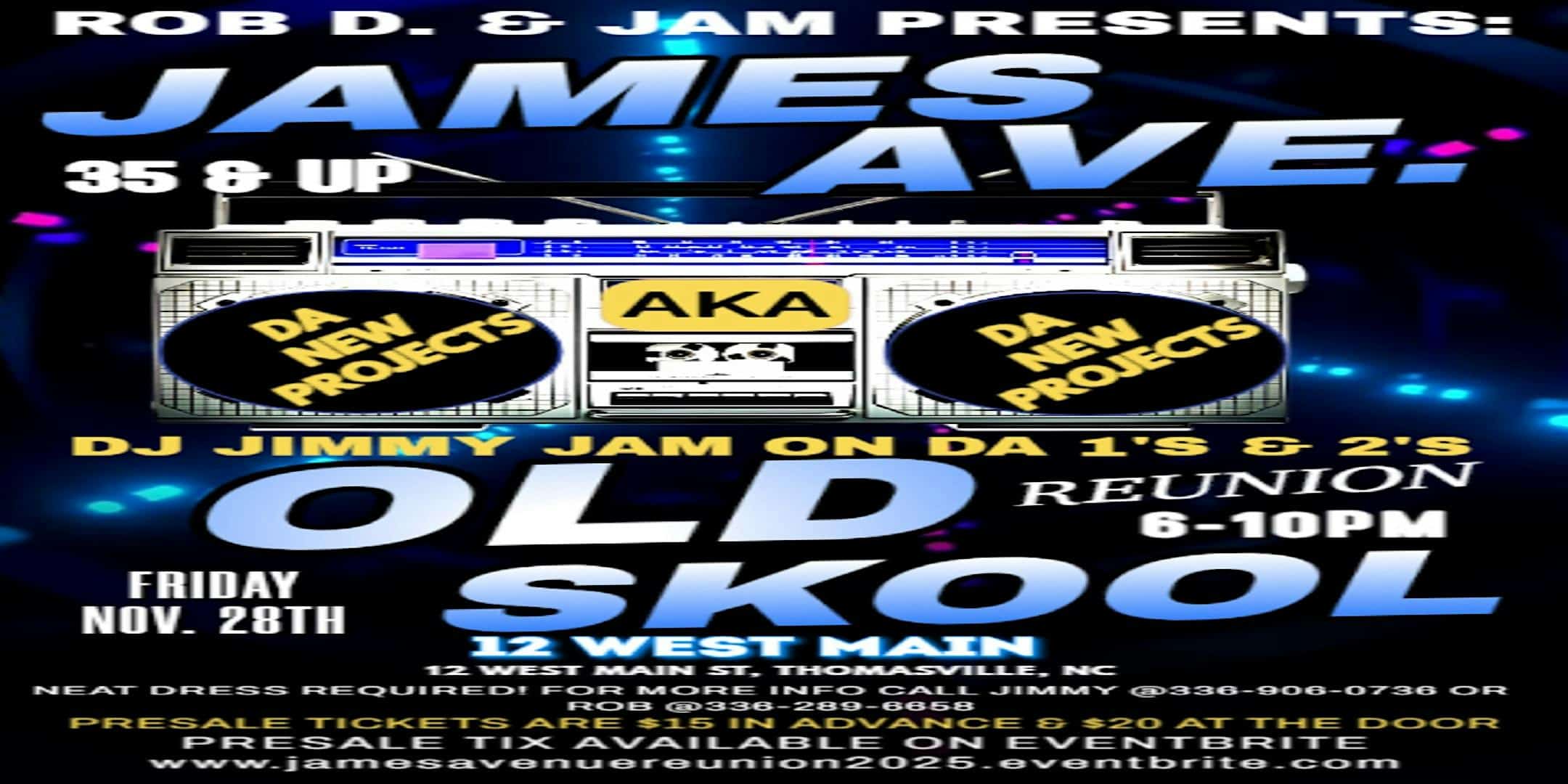 James Avenue Reunion 2025 at Twelve West Main – Thomasville, NC