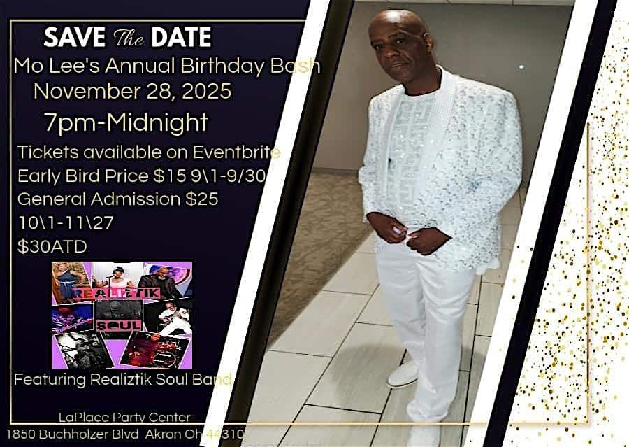 Mo Lee’s Annual Birthday Bash “The Black and White Affair” at LaPlace Events – Akron, OH