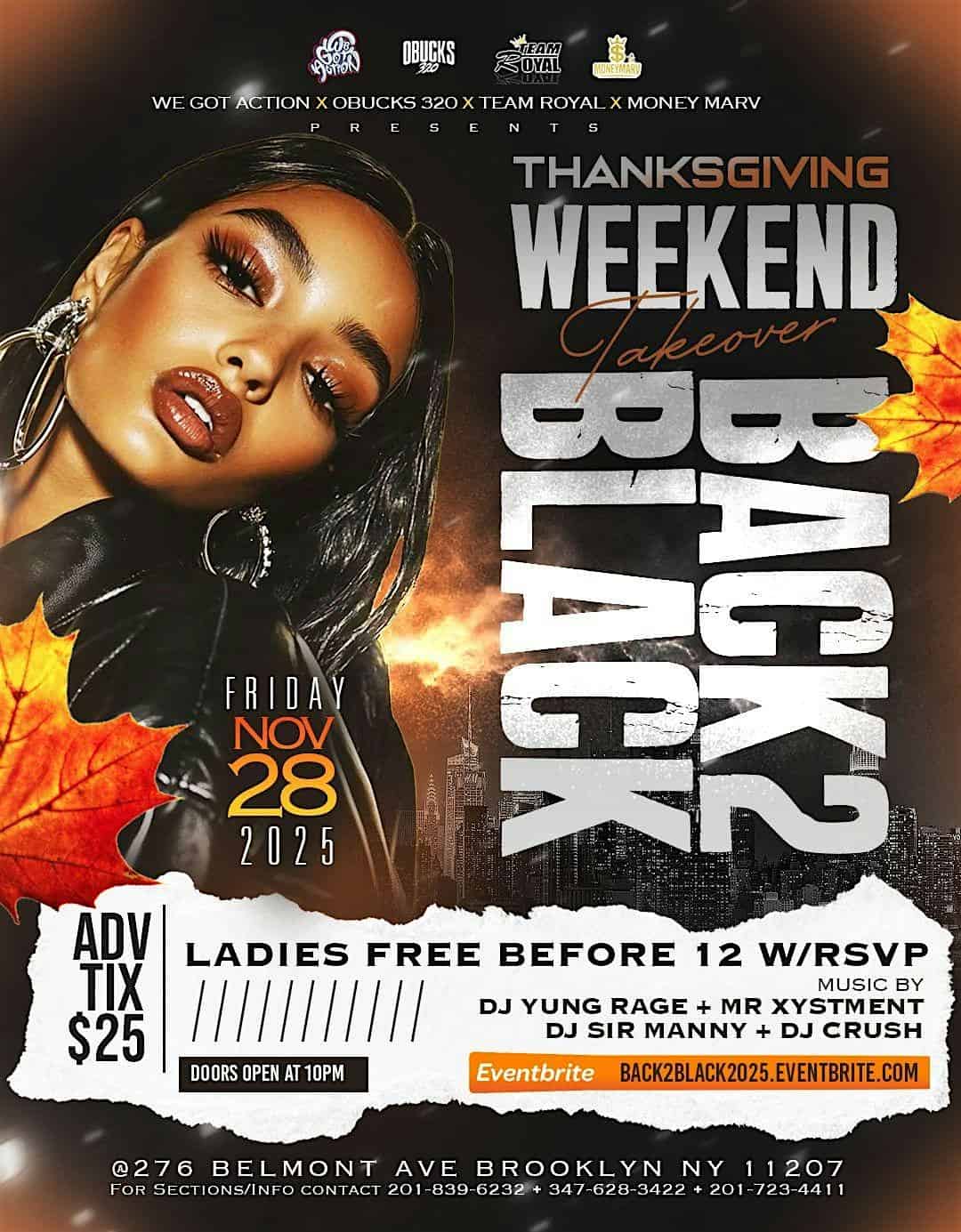 BACK 2 BLACK “THANKSGIVING WEEKEND TAKEOVER” at 276 Belmont Ave – Brooklyn, NY