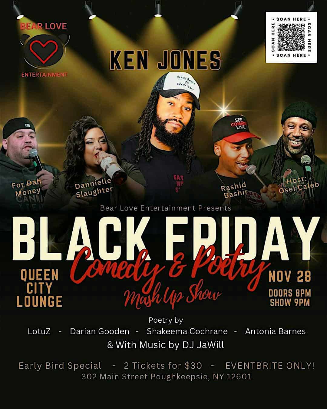 Black Friday COMEDY & POETRY MASHUP at Queen City Lounge – Poughkeepsie, NY