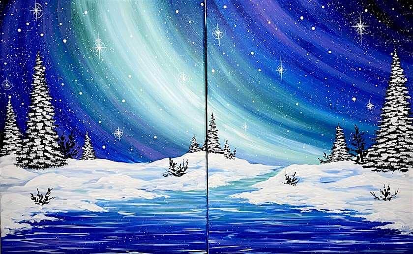 Date Night Sip & Paint Event – Couples Winter Starlight – St. Charles, IL at Pinot’s Palette St. Charles, IL – St. Charles, IL